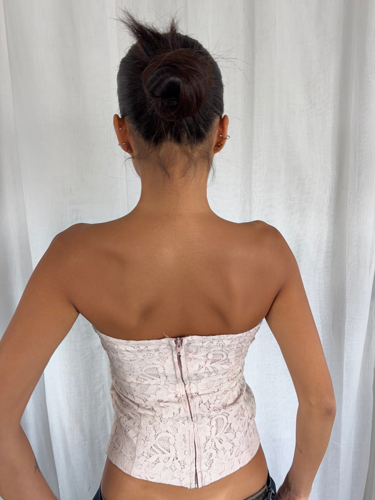 Vintage Baby Pink Lace Bandeau