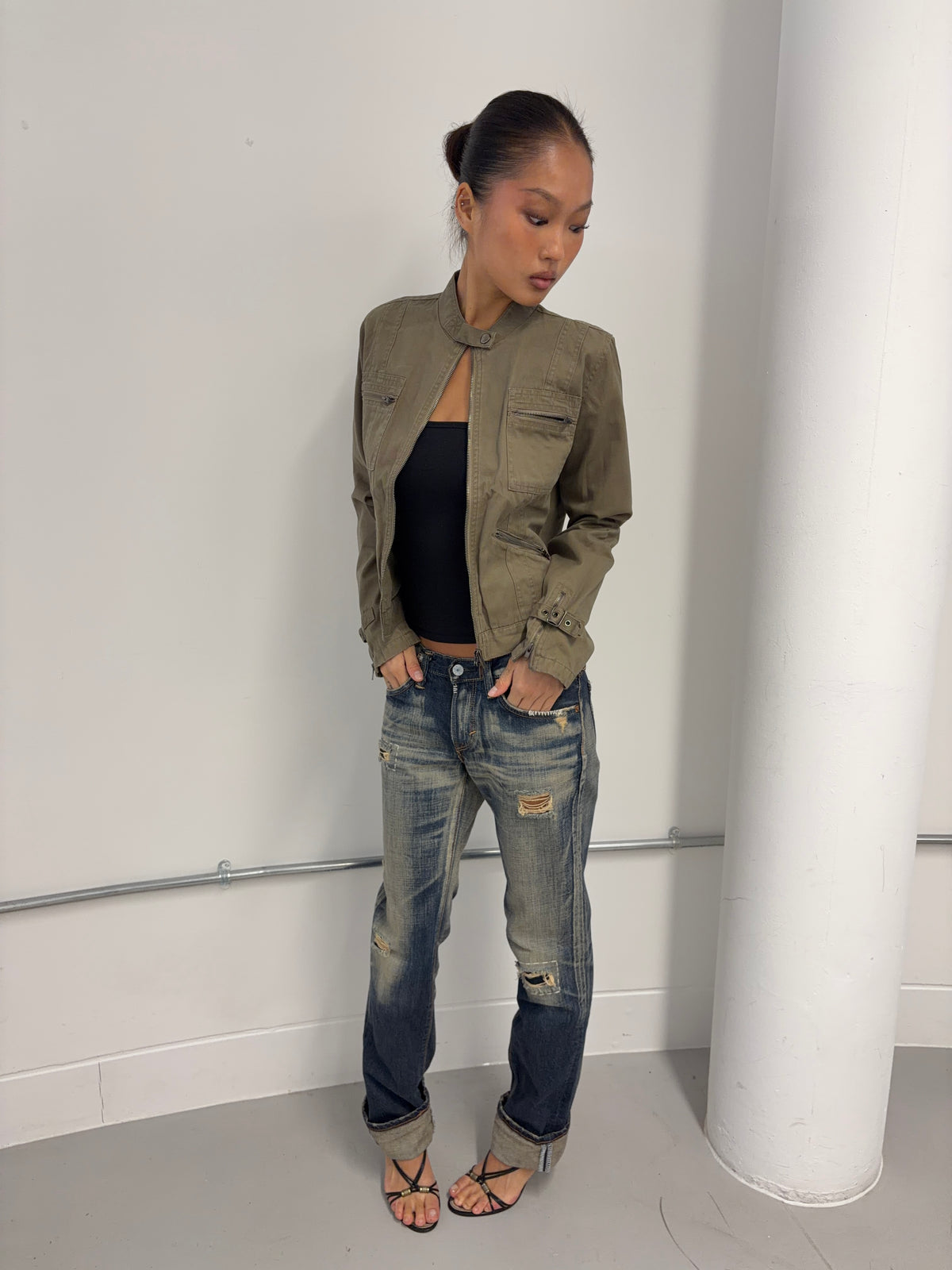 Vintage Khaki Utility Jacket