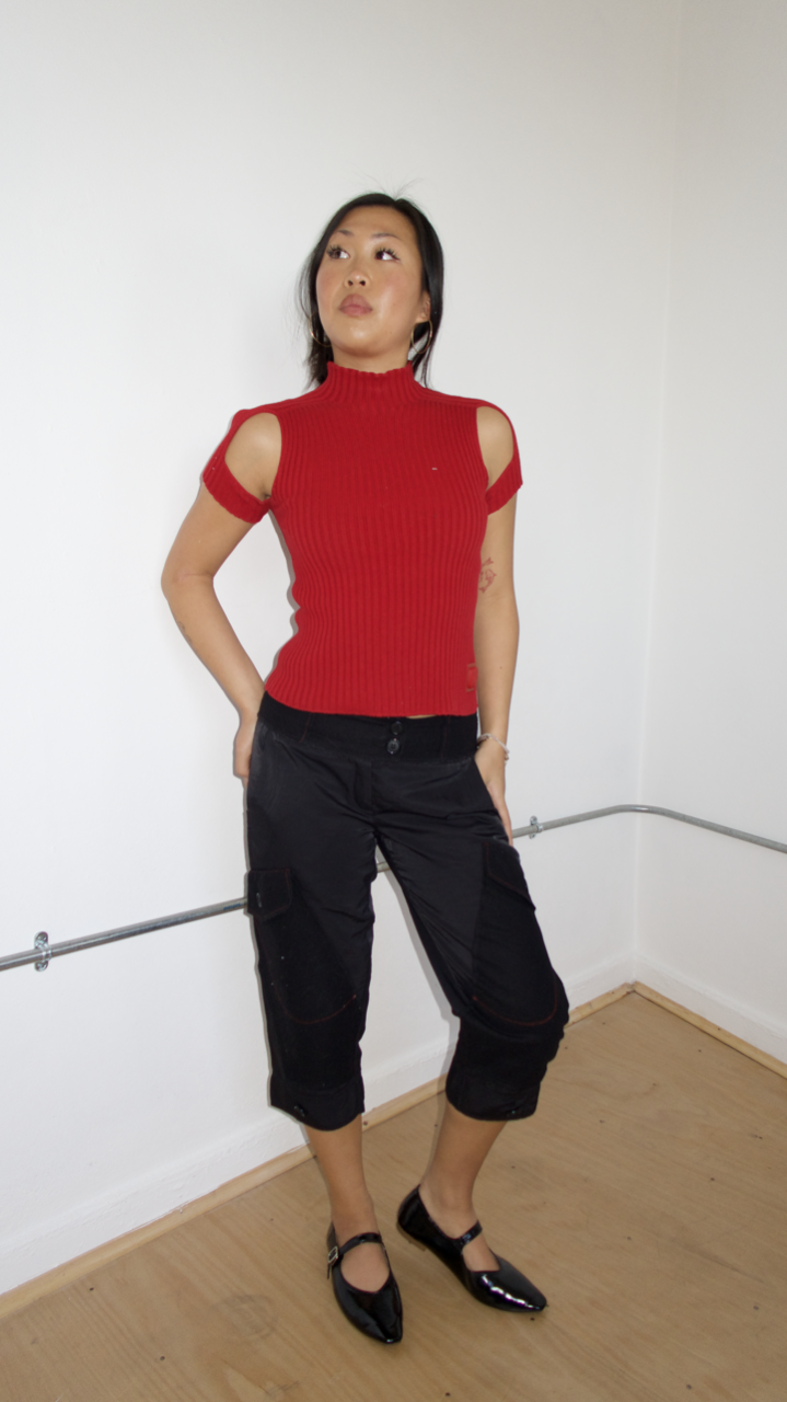 Vintage Red Knit Cop Copine Top