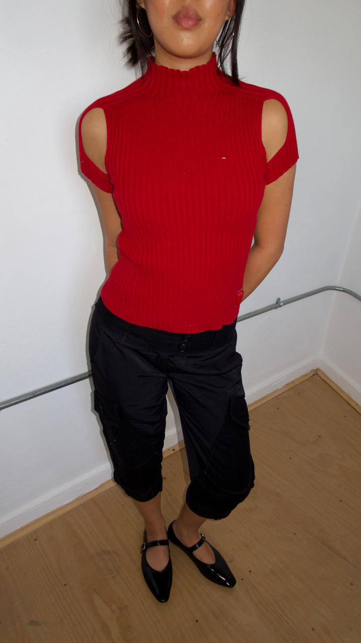 Vintage Red Knit Cop Copine Top