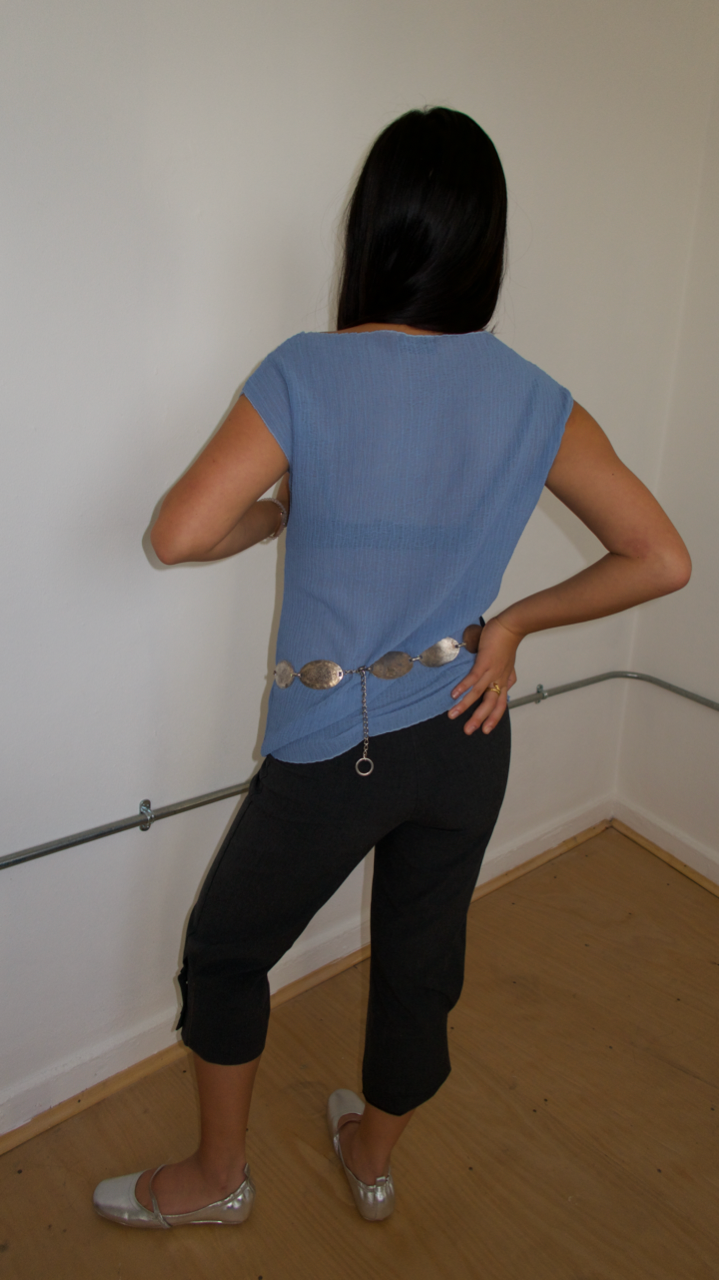 Vintage Blue Pleated top