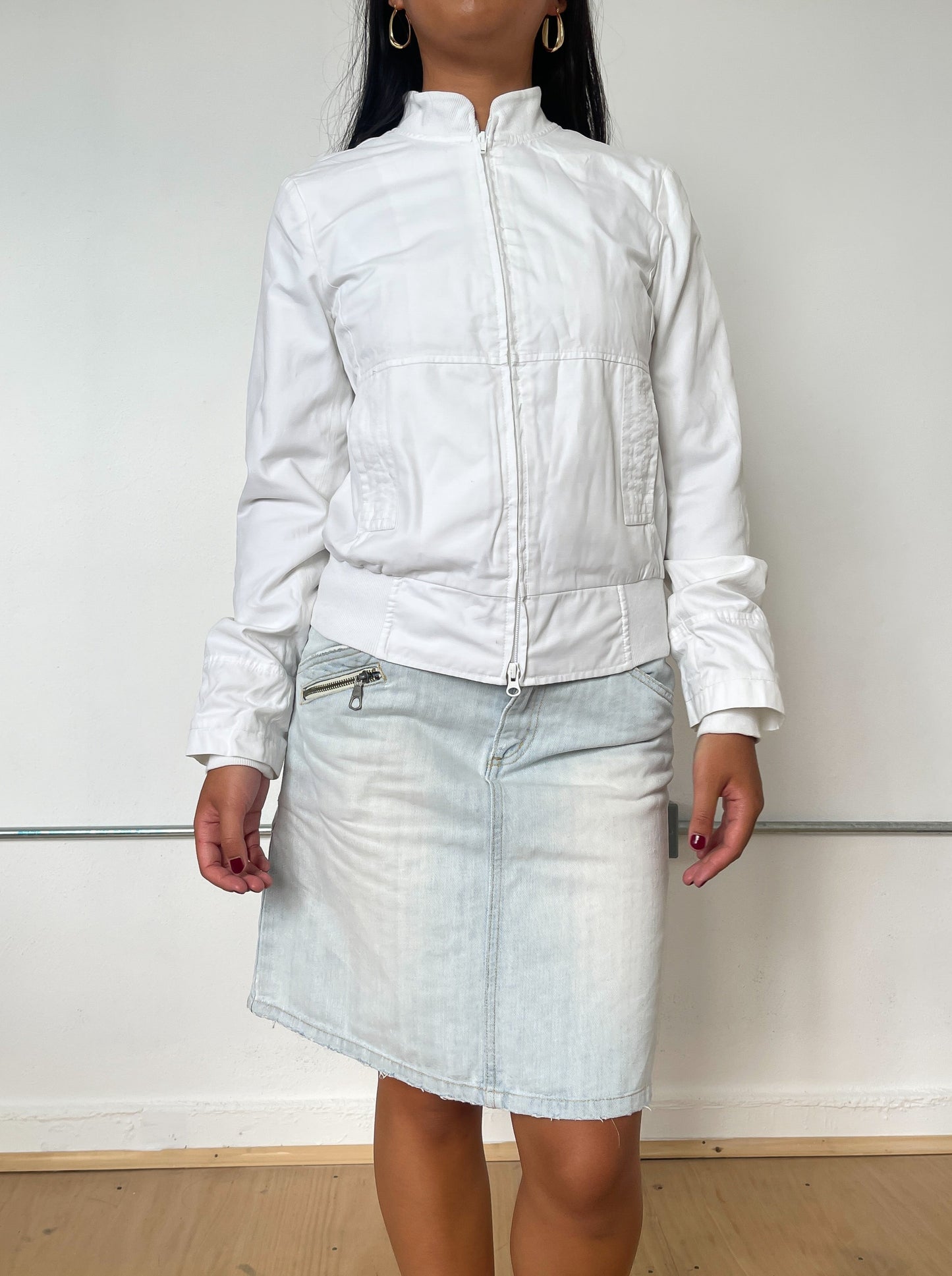 Vintage White bomber Jacket