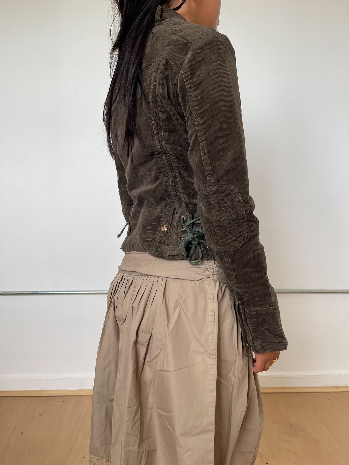 Vintage Brown Zip Up Corduroy Jacket