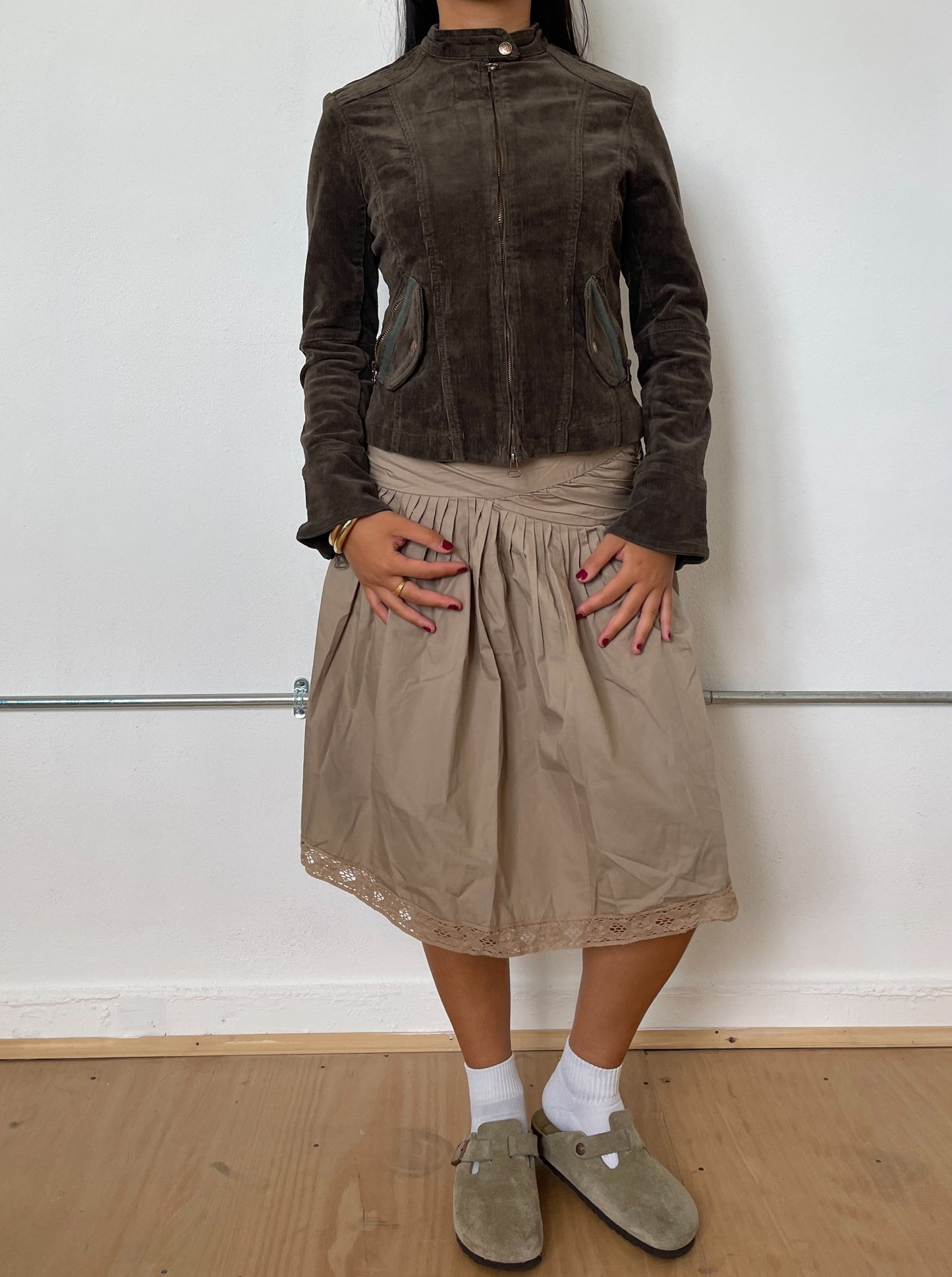 Vintage Brown Zip Up Corduroy Jacket