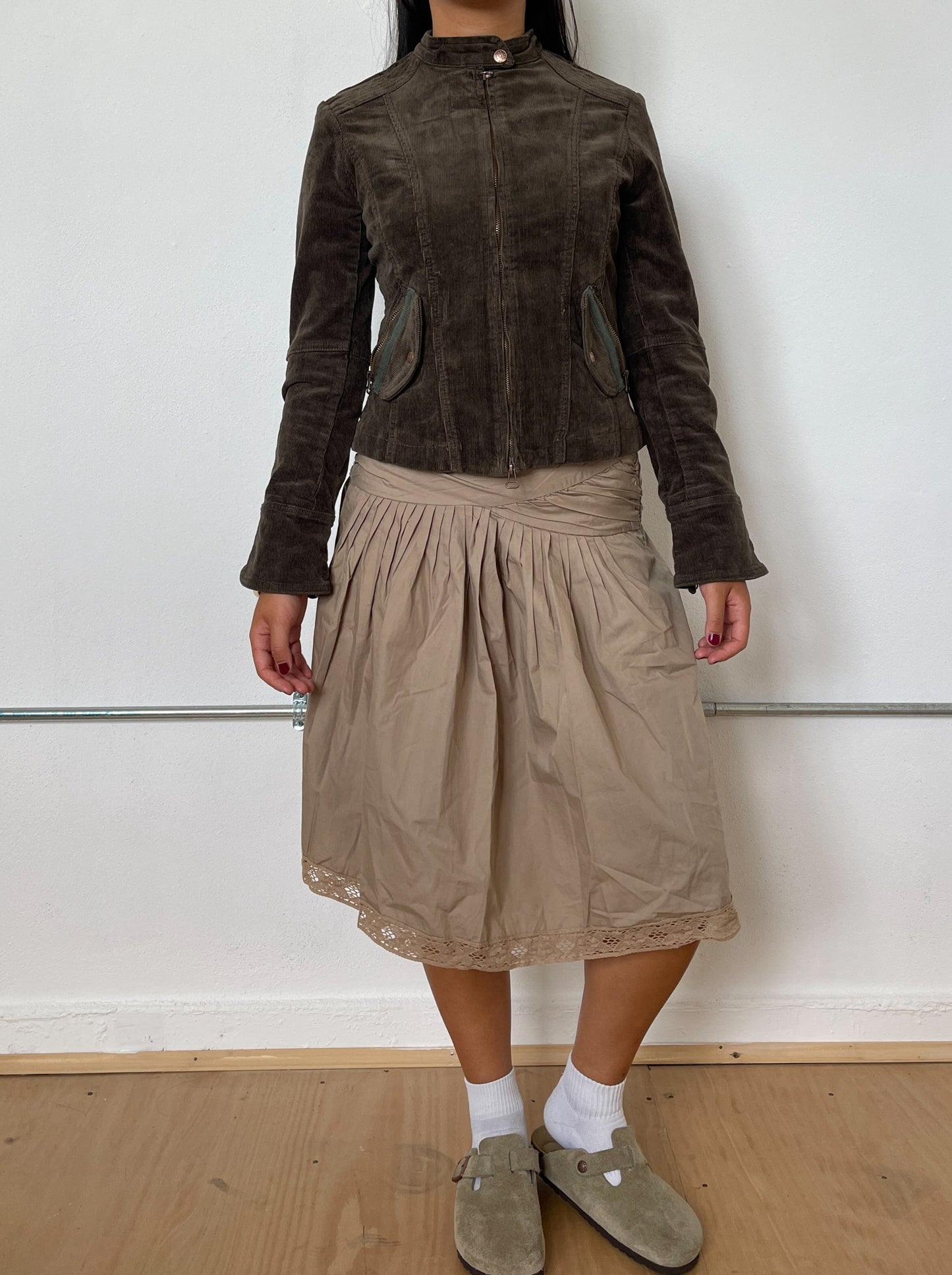 Vintage Brown Zip Up Corduroy Jacket