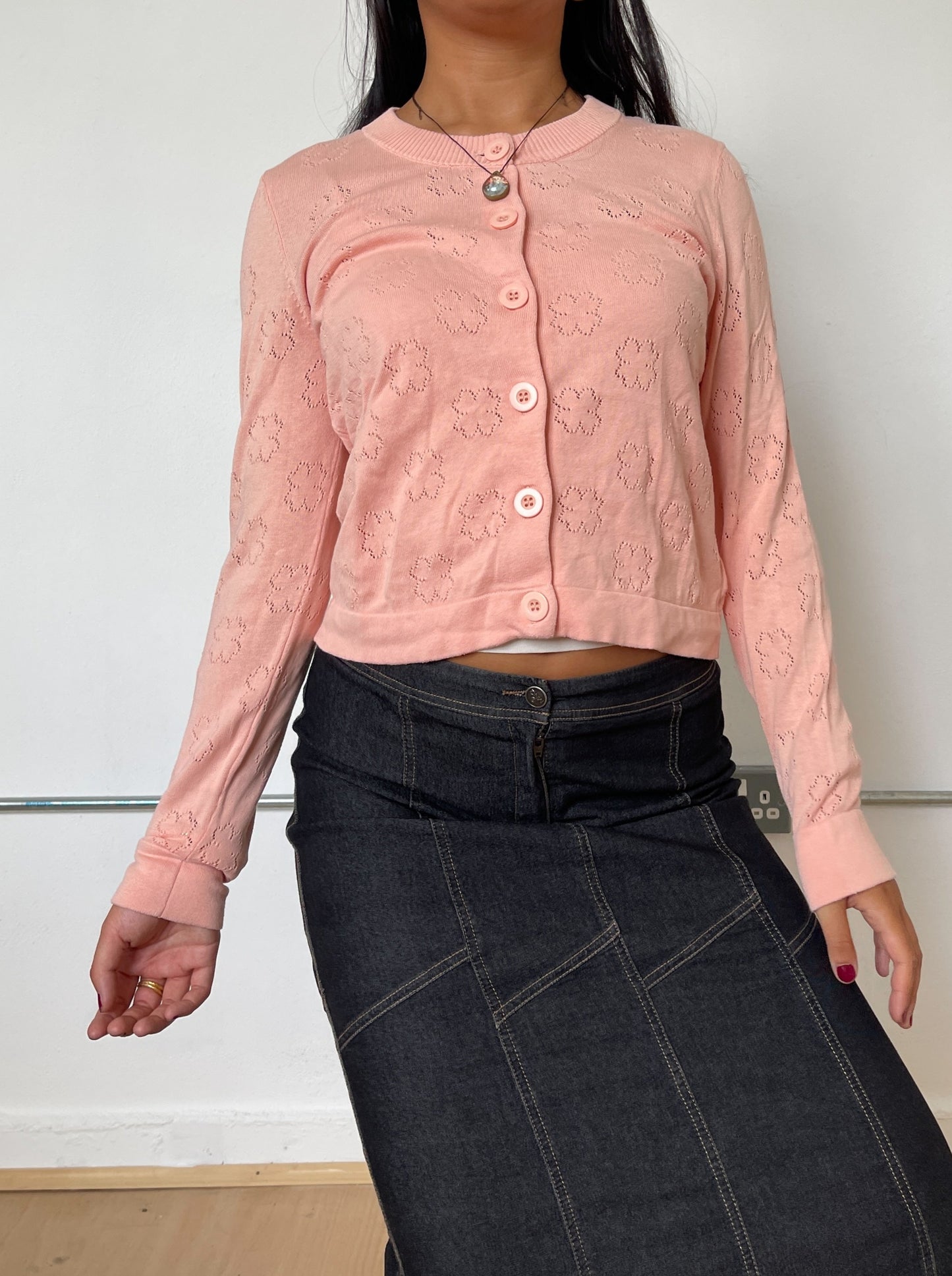 Vintage Peachy Knit Cardigan