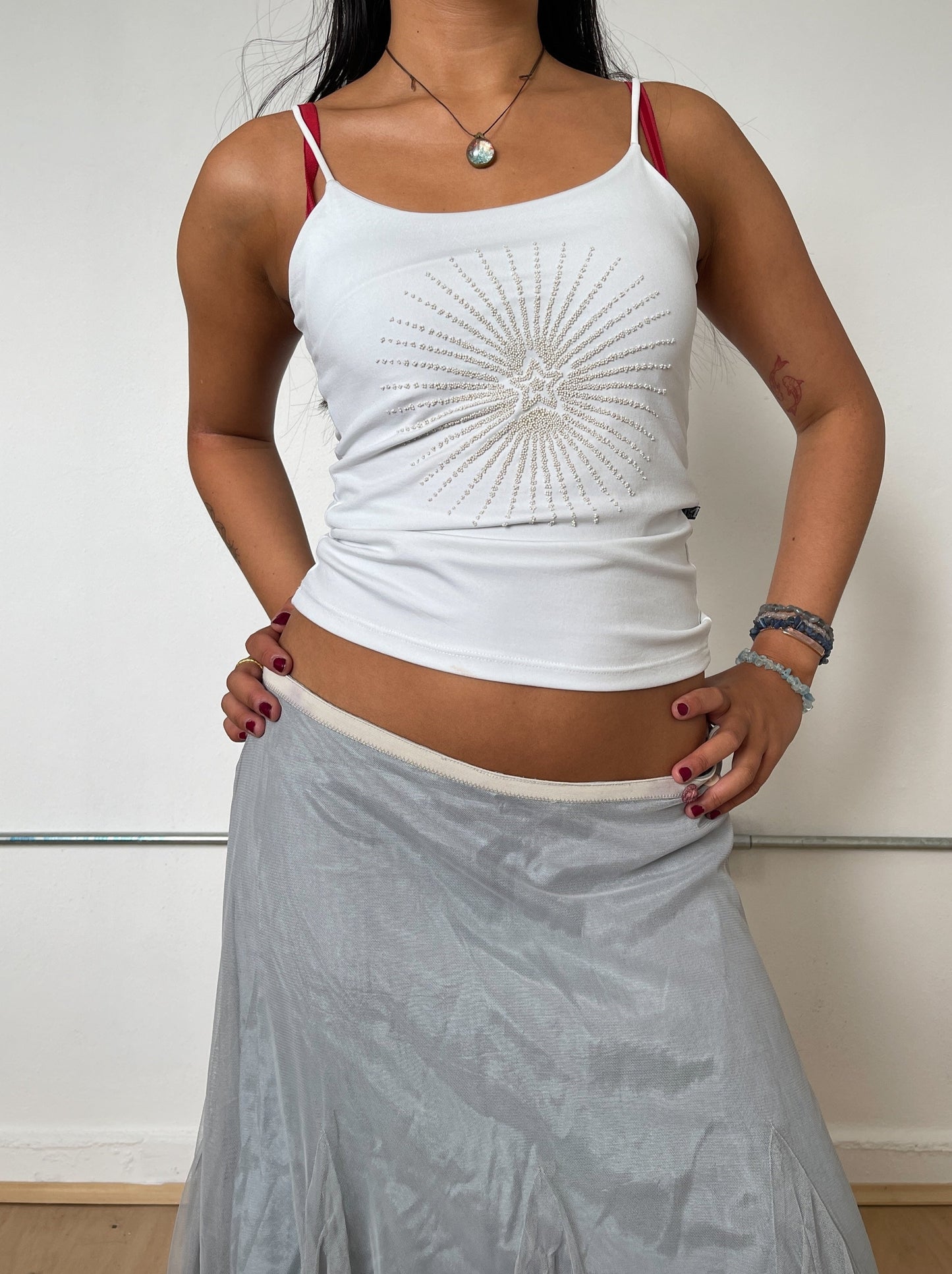Vintage White Star Cami Top