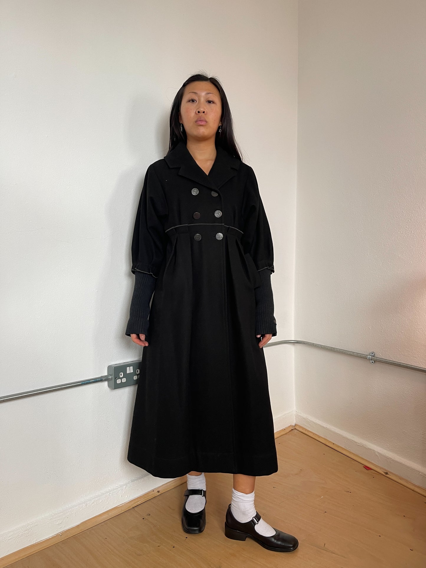 Black Cop Copine long coat
