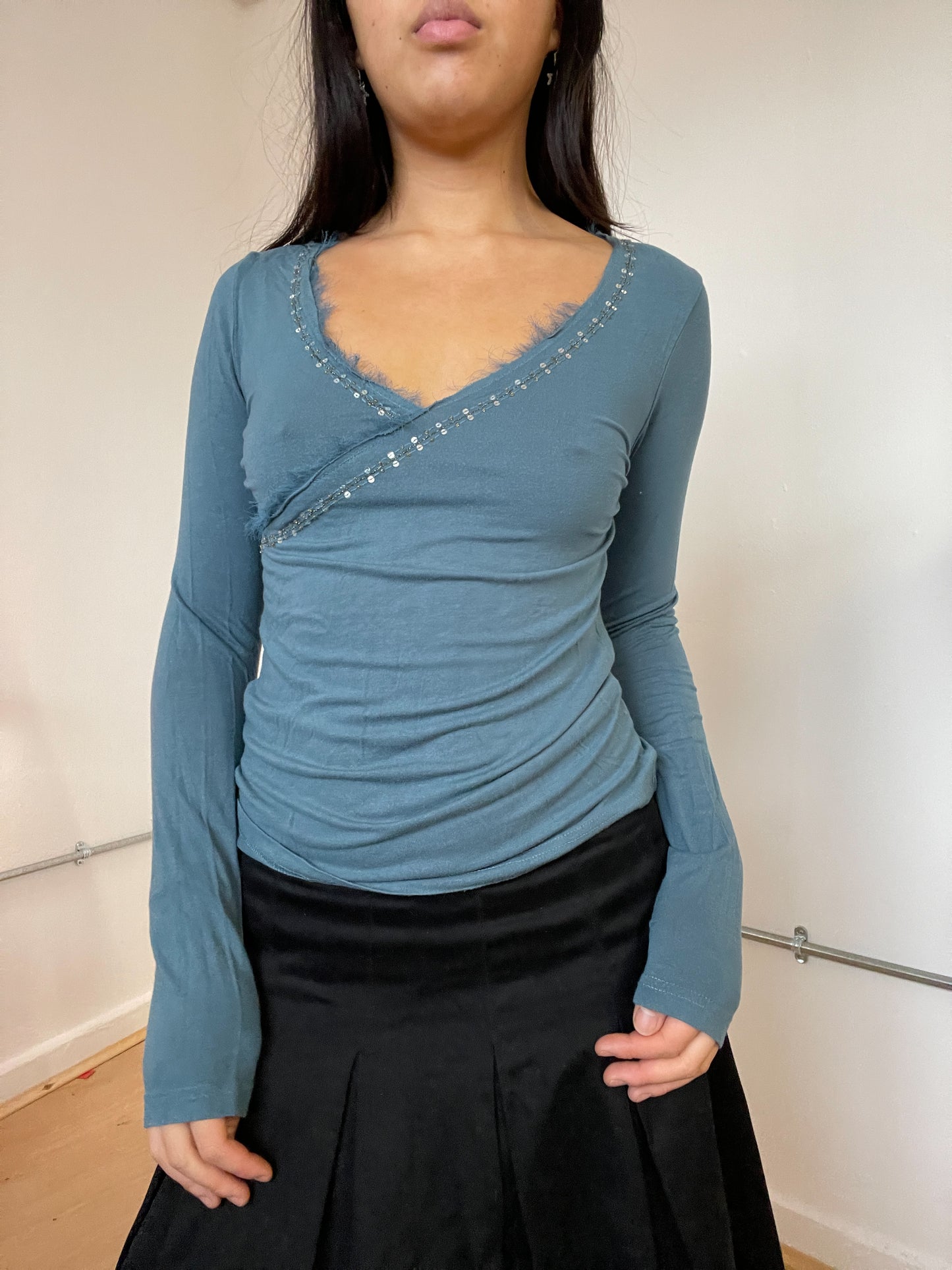 Blue long sleeve top