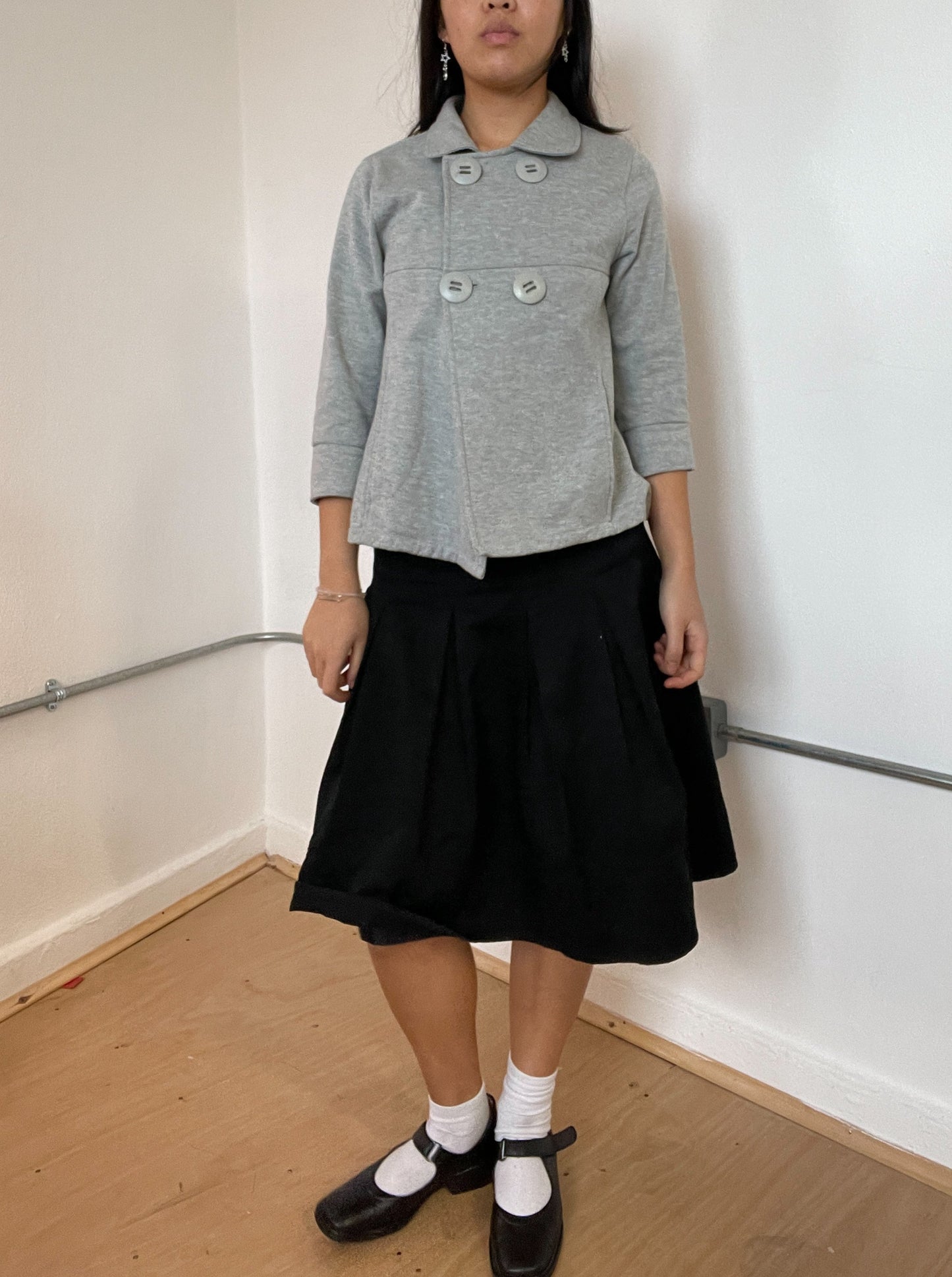 Grey double breasted jumper