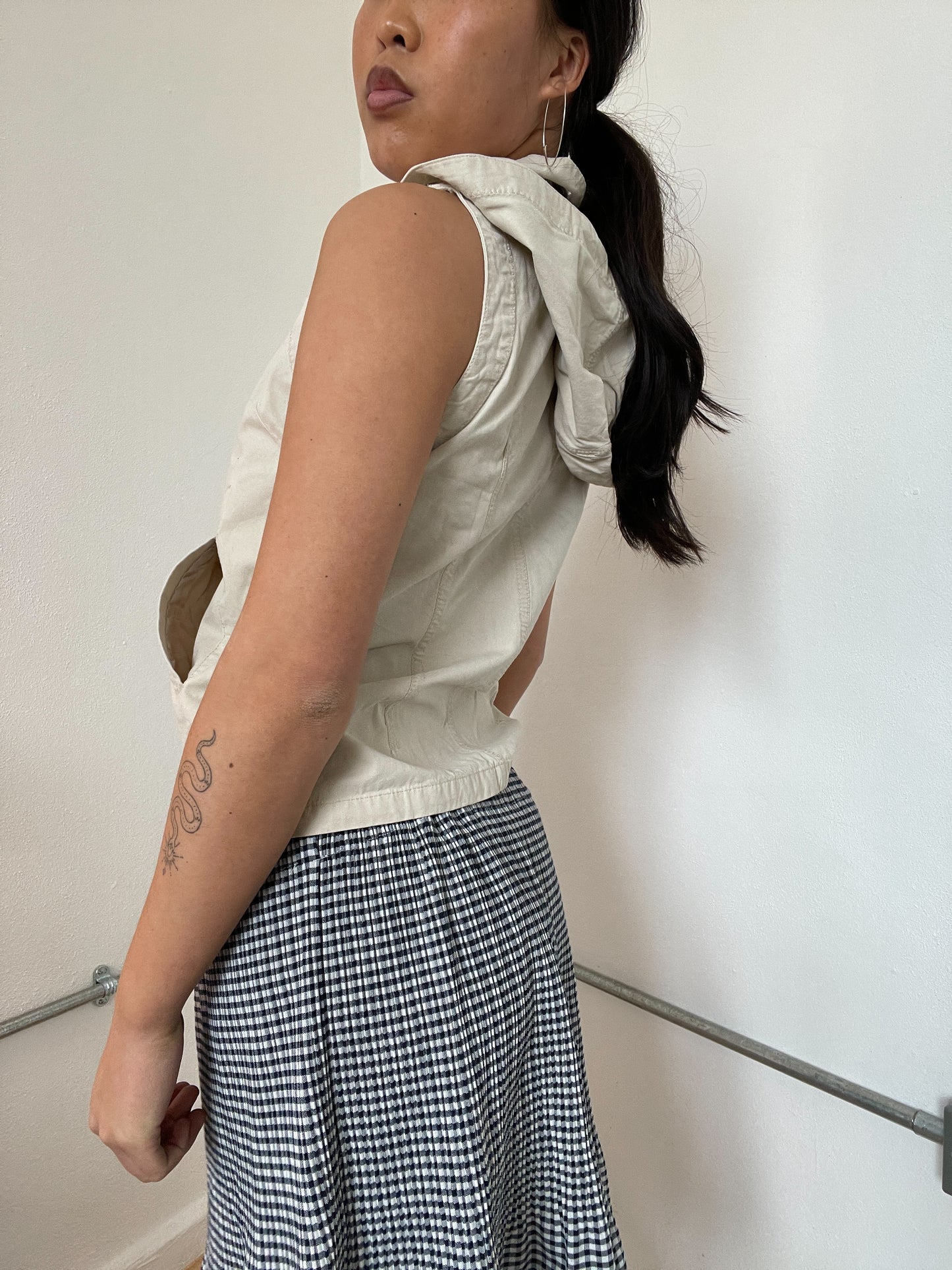 Cream cargo vest jacket