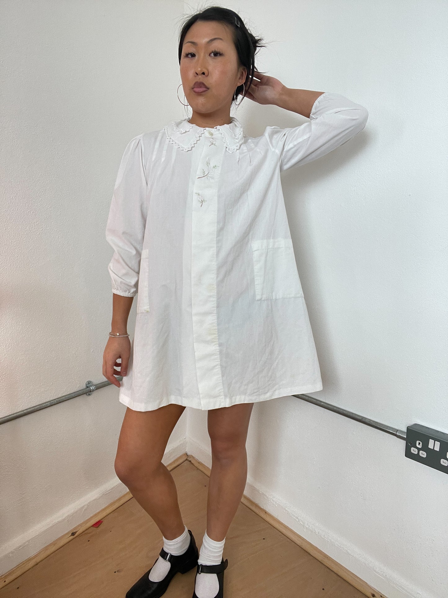 White collared dress