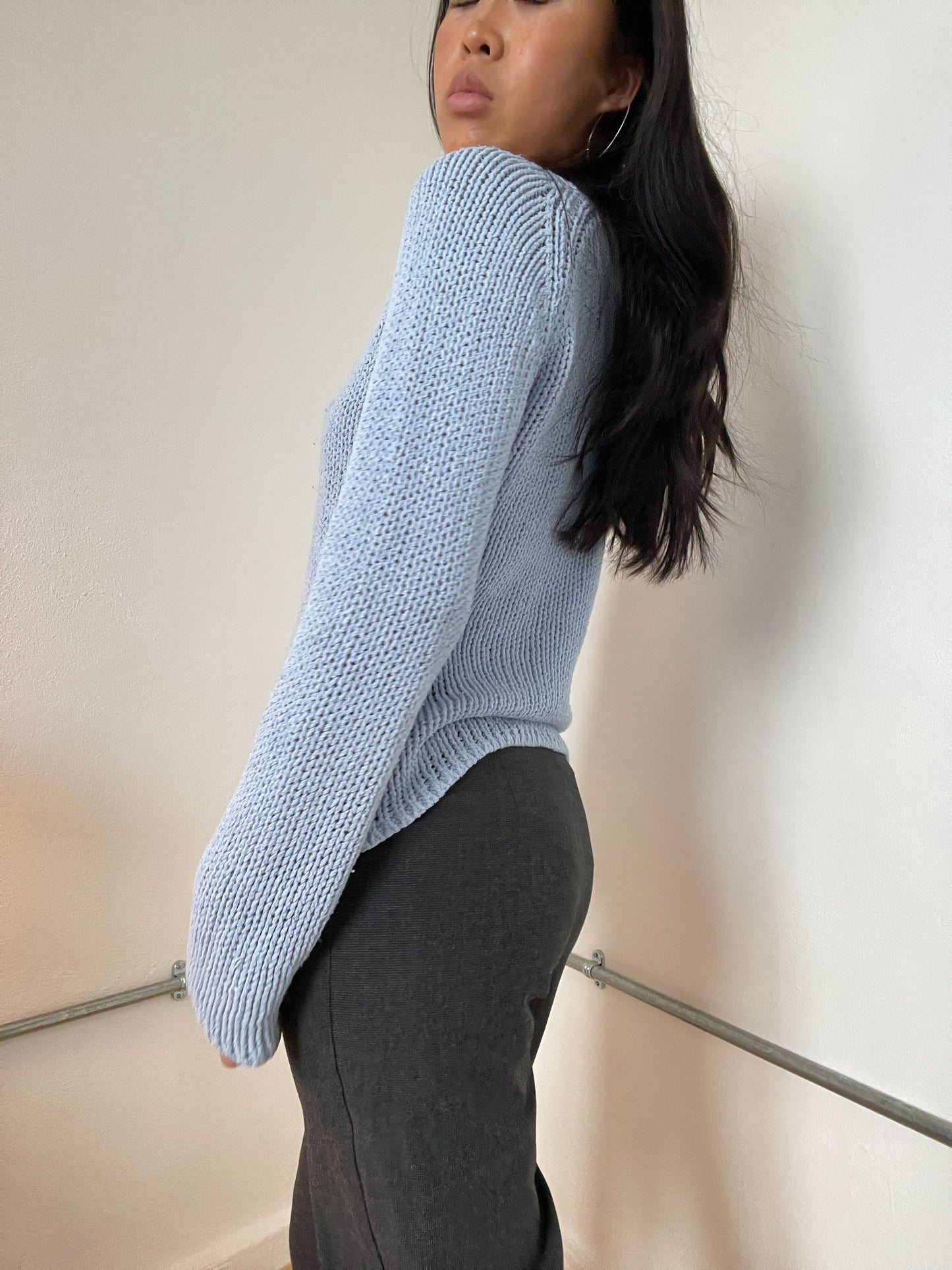 Baby Blue Knitted Long Sleeve Jumper