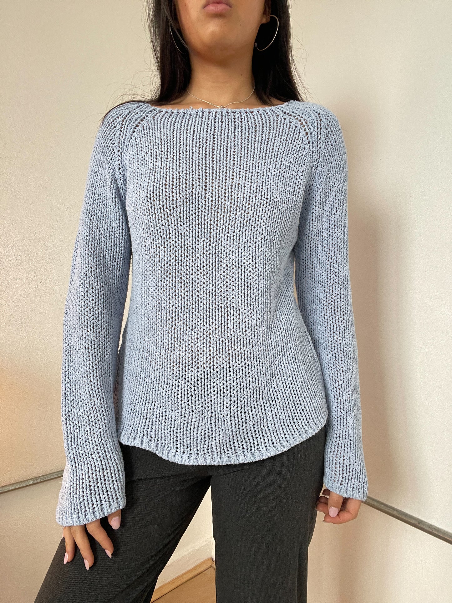 Baby Blue Knitted Long Sleeve Jumper