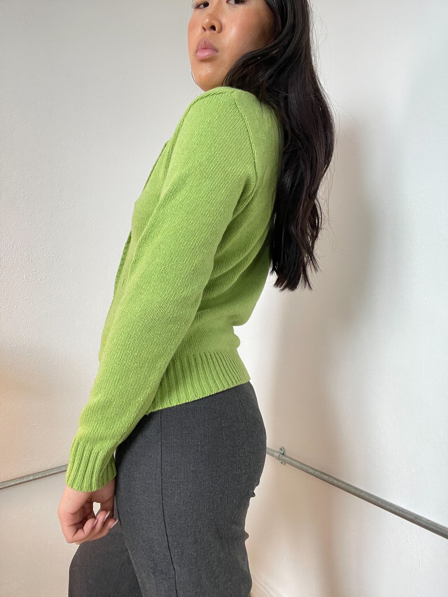 Bright Green Long Sleeve Cardigan