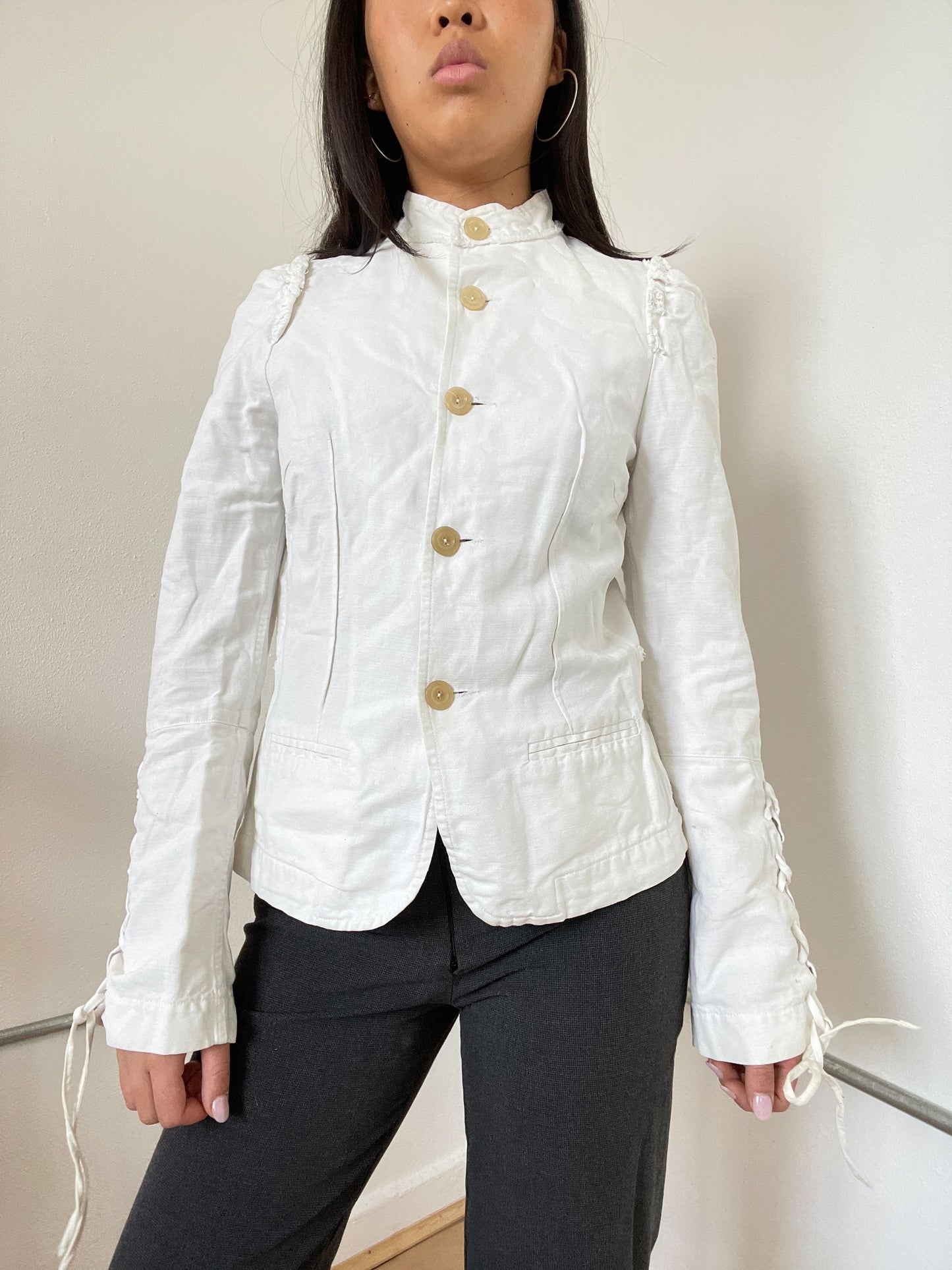 White Canvas Utility Jacket