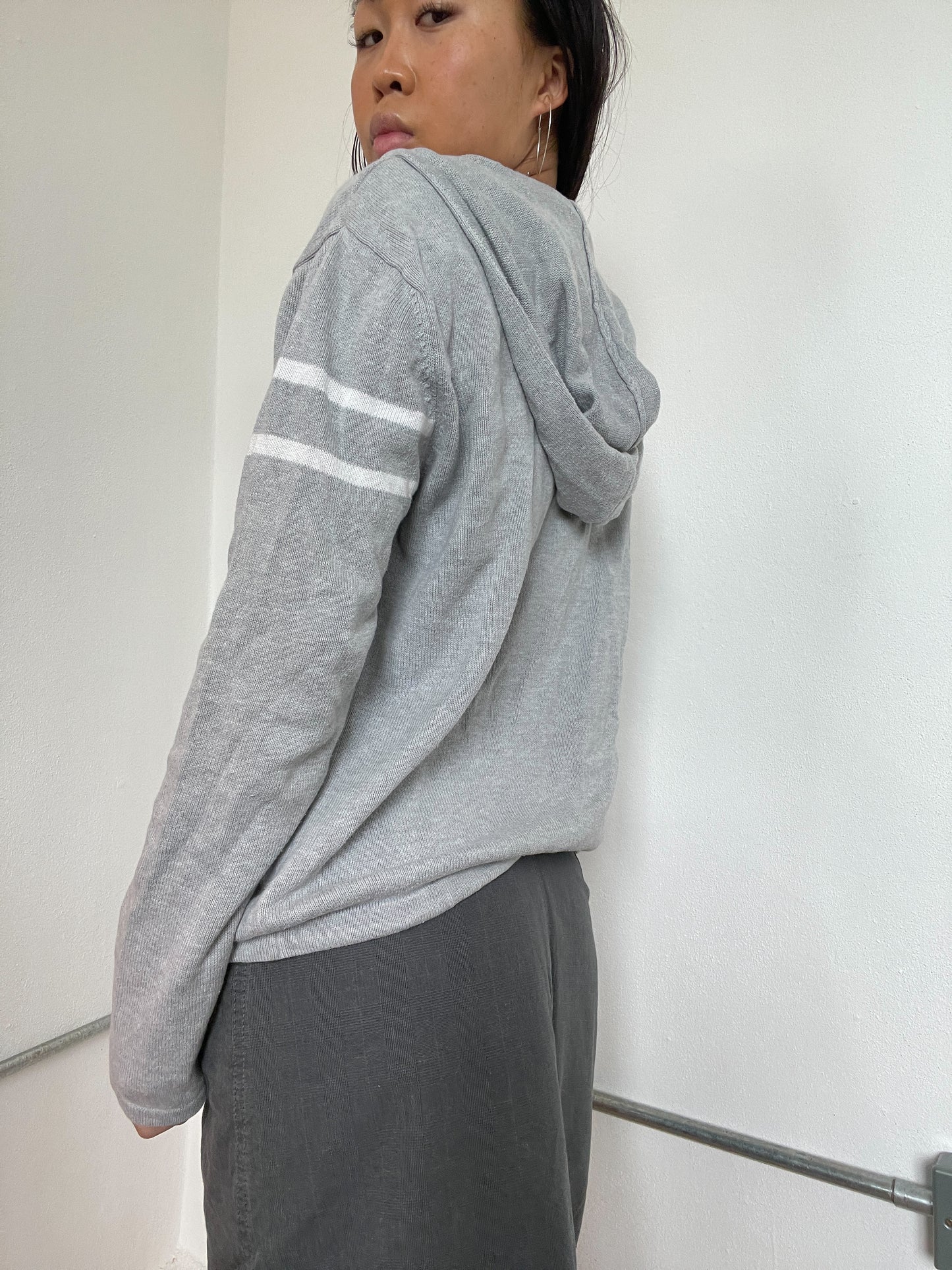 Grey Zip Up Track Hoodie