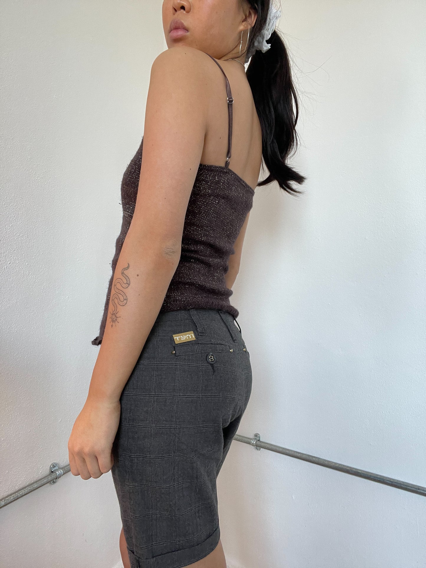 Brown Purple Shiny Cami Top