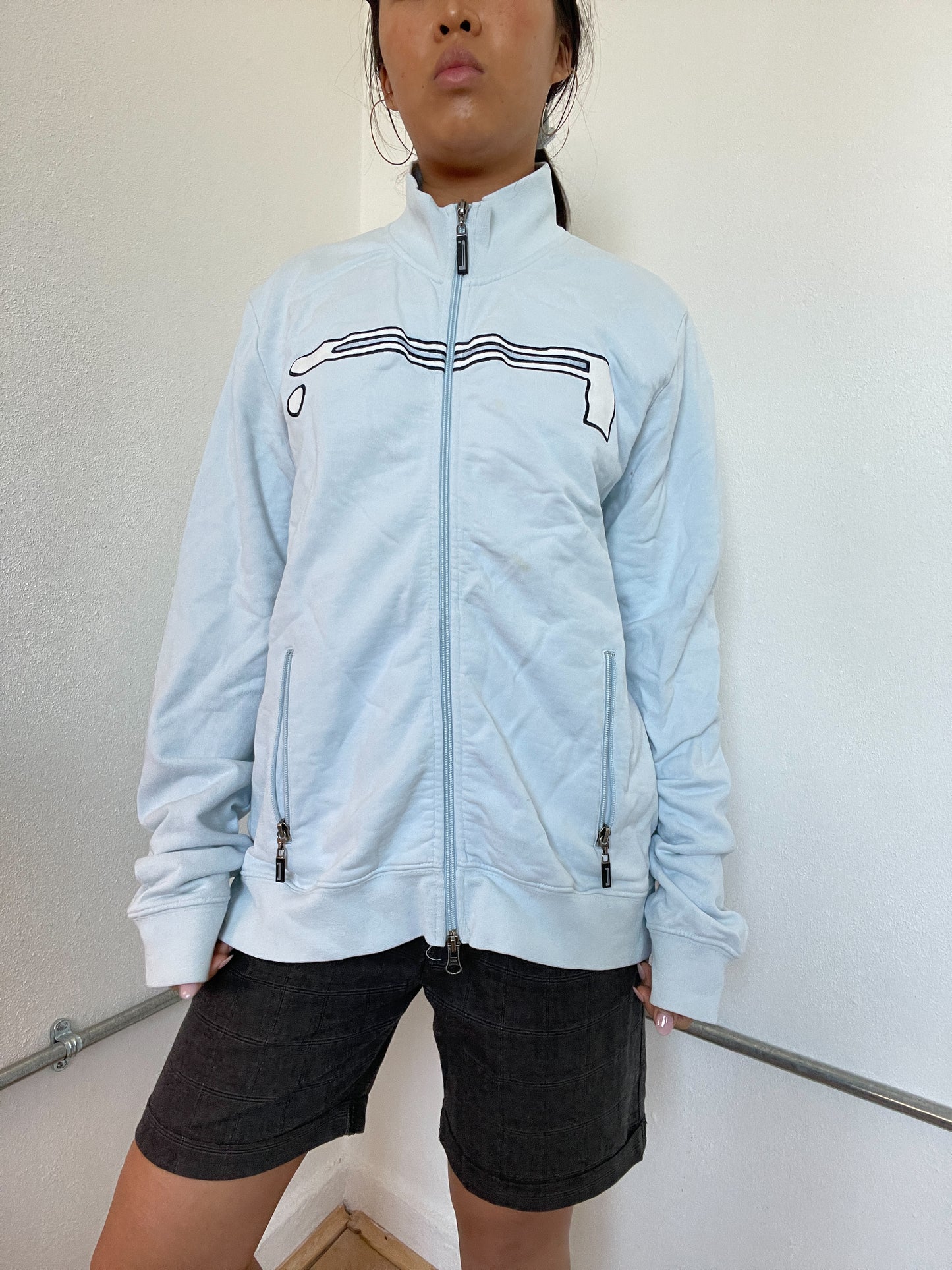 Baby Blue Double Zip Track Jacket