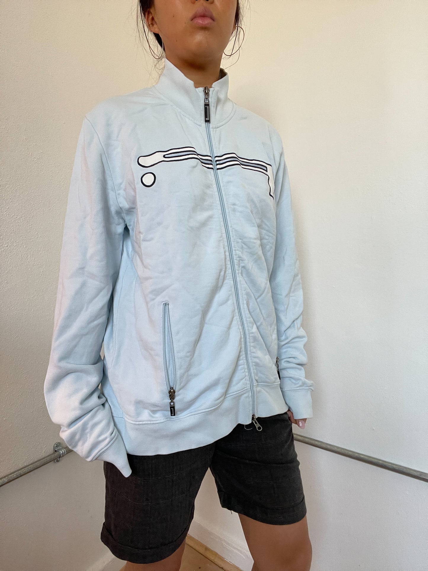 Baby Blue Double Zip Track Jacket