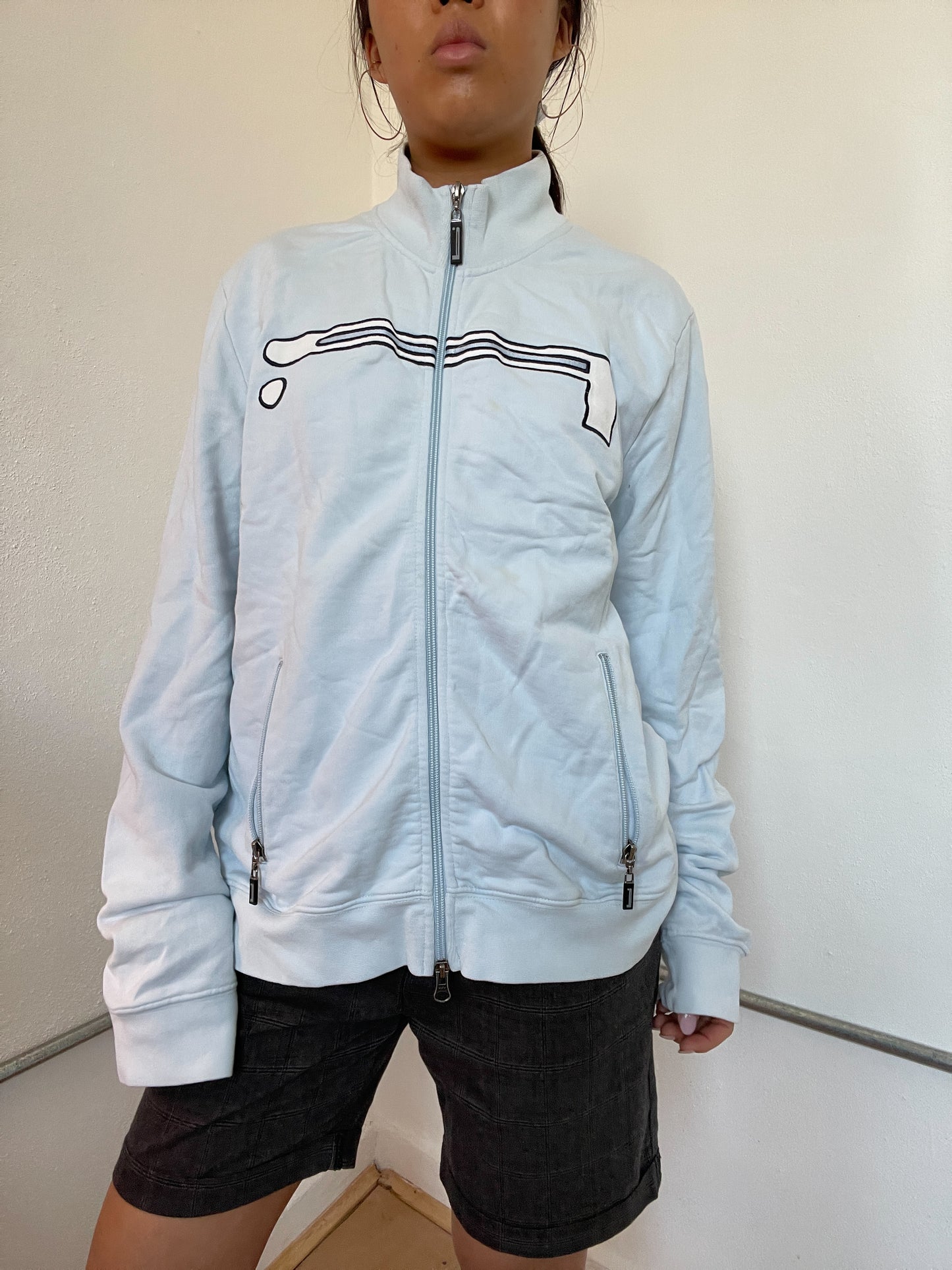 Baby Blue Double Zip Track Jacket