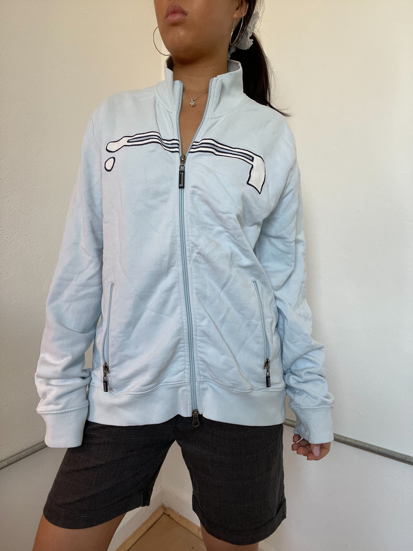 Baby Blue Double Zip Track Jacket