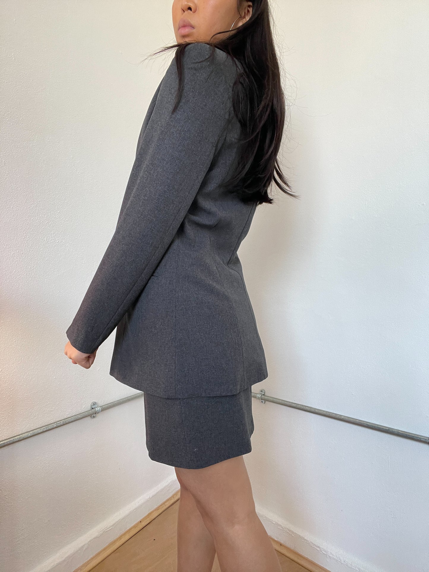 Grey Two-Piece Suit Set