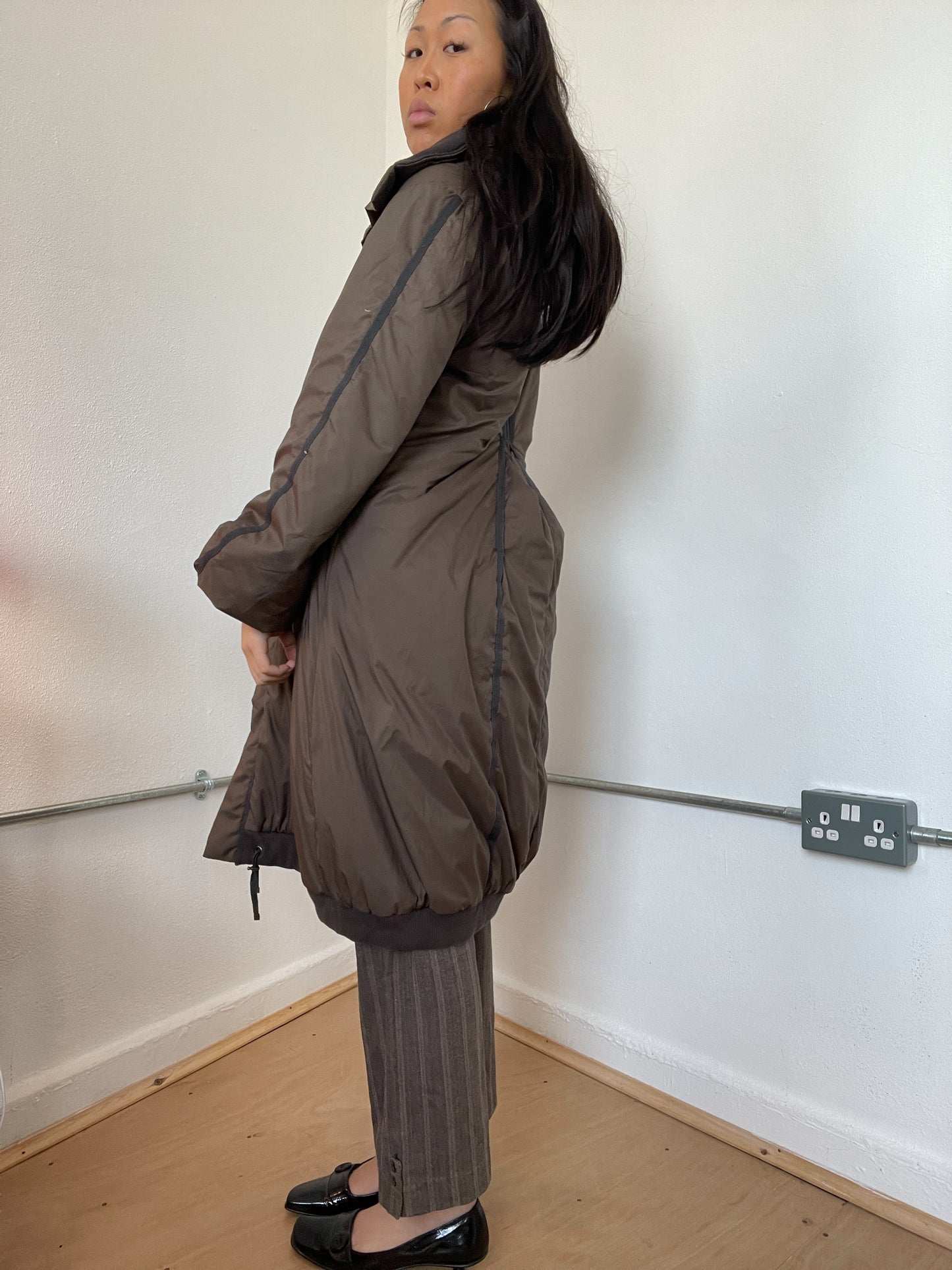 Brown A-Line Balloon Cop Copine Coat