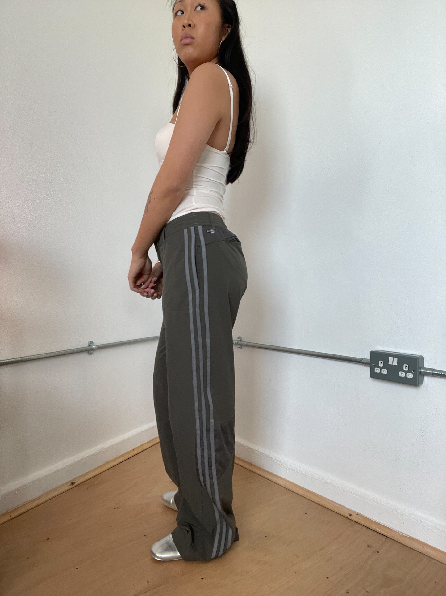 Dark Green Adidas Track Pants
