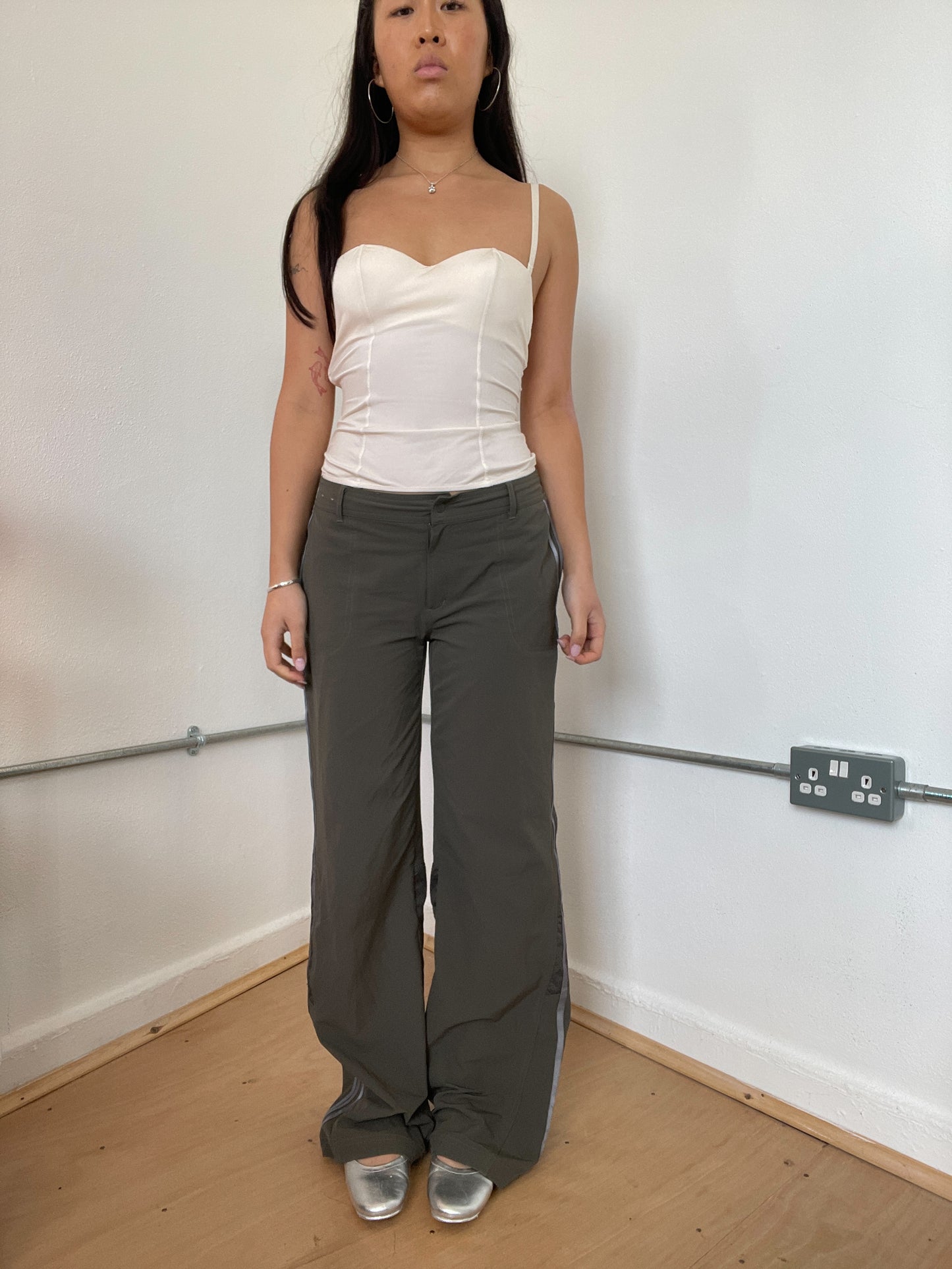 Dark Green Adidas Track Pants