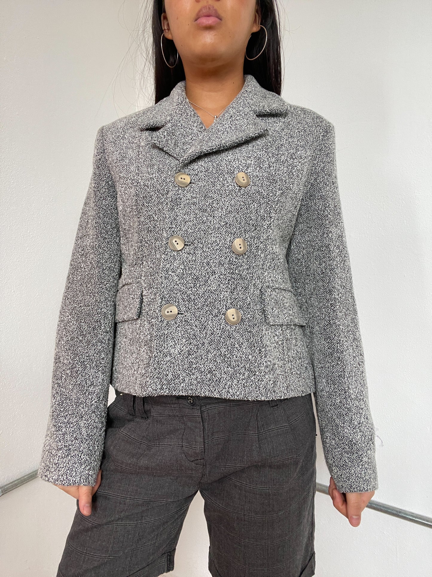 Grey Patterned Worker Jacket