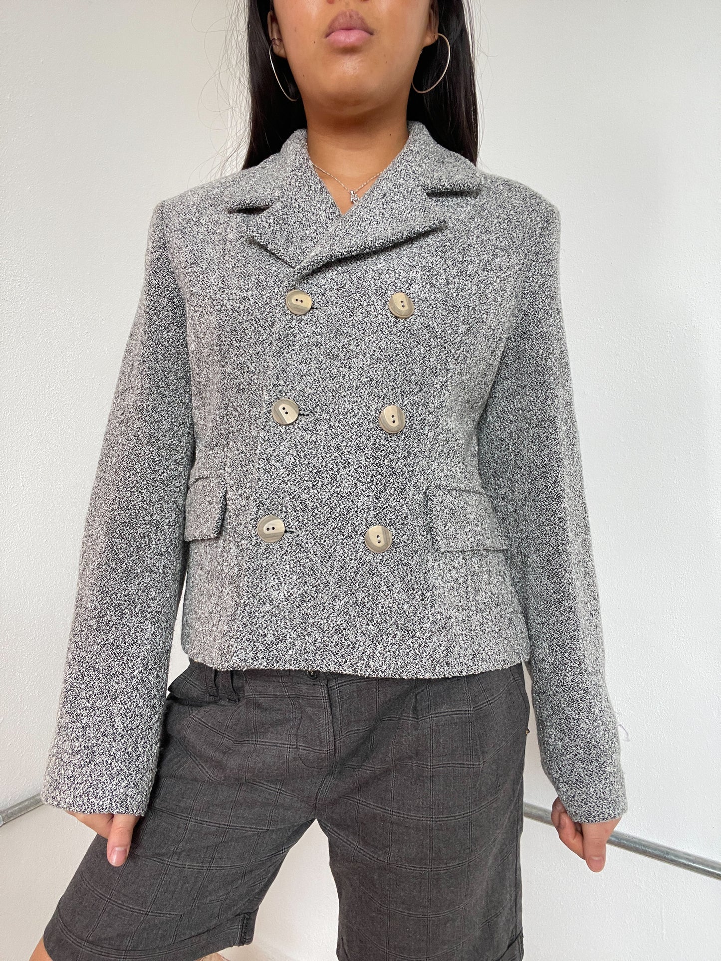 Grey Patterned Worker Jacket