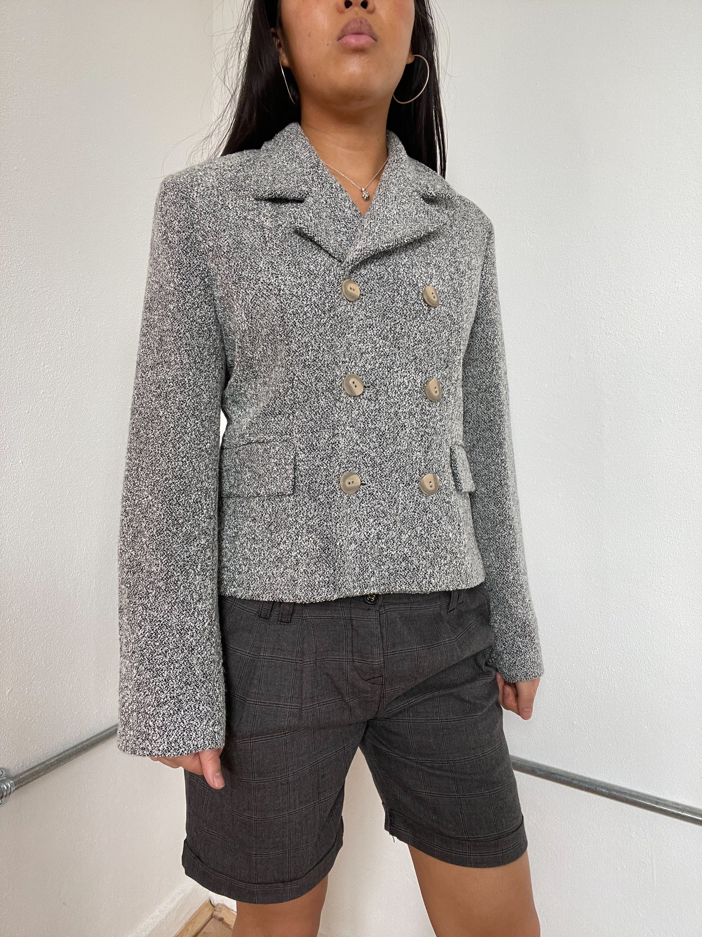 Grey Patterned Worker Jacket