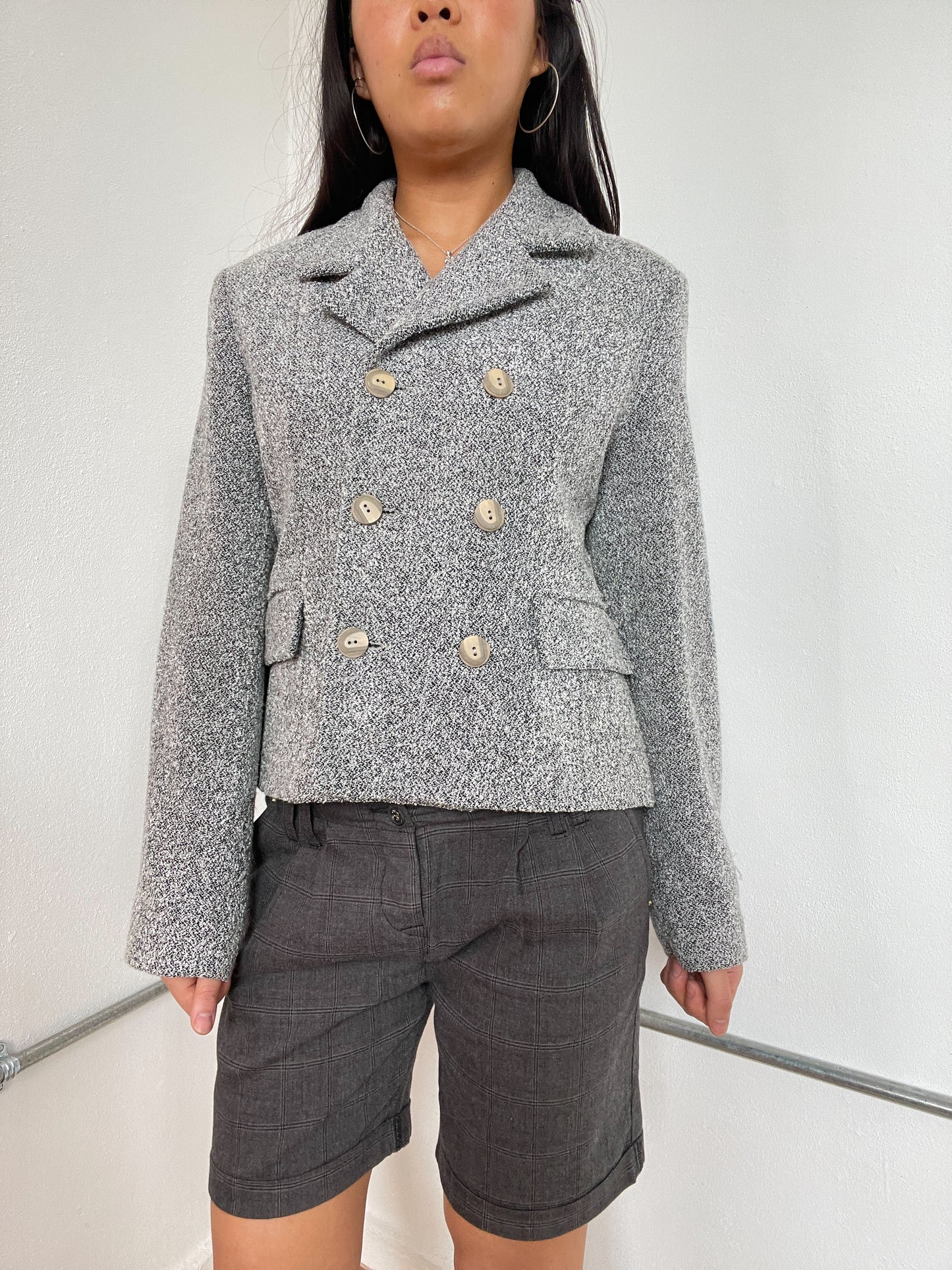 Grey Patterned Worker Jacket