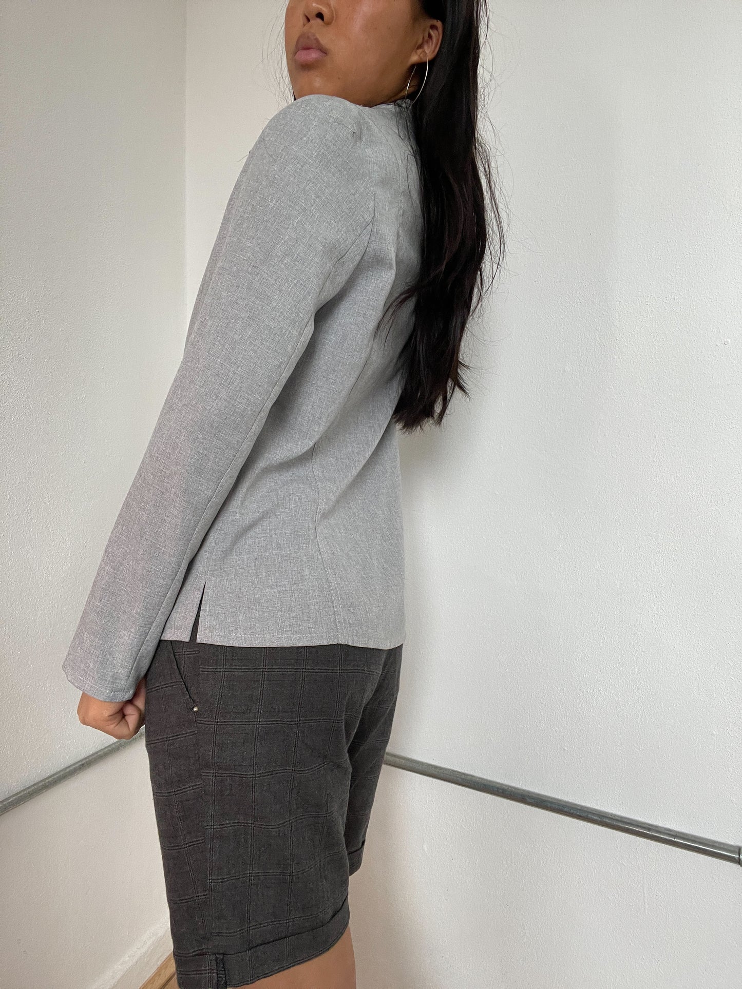 Grey Collared blazer Jacket