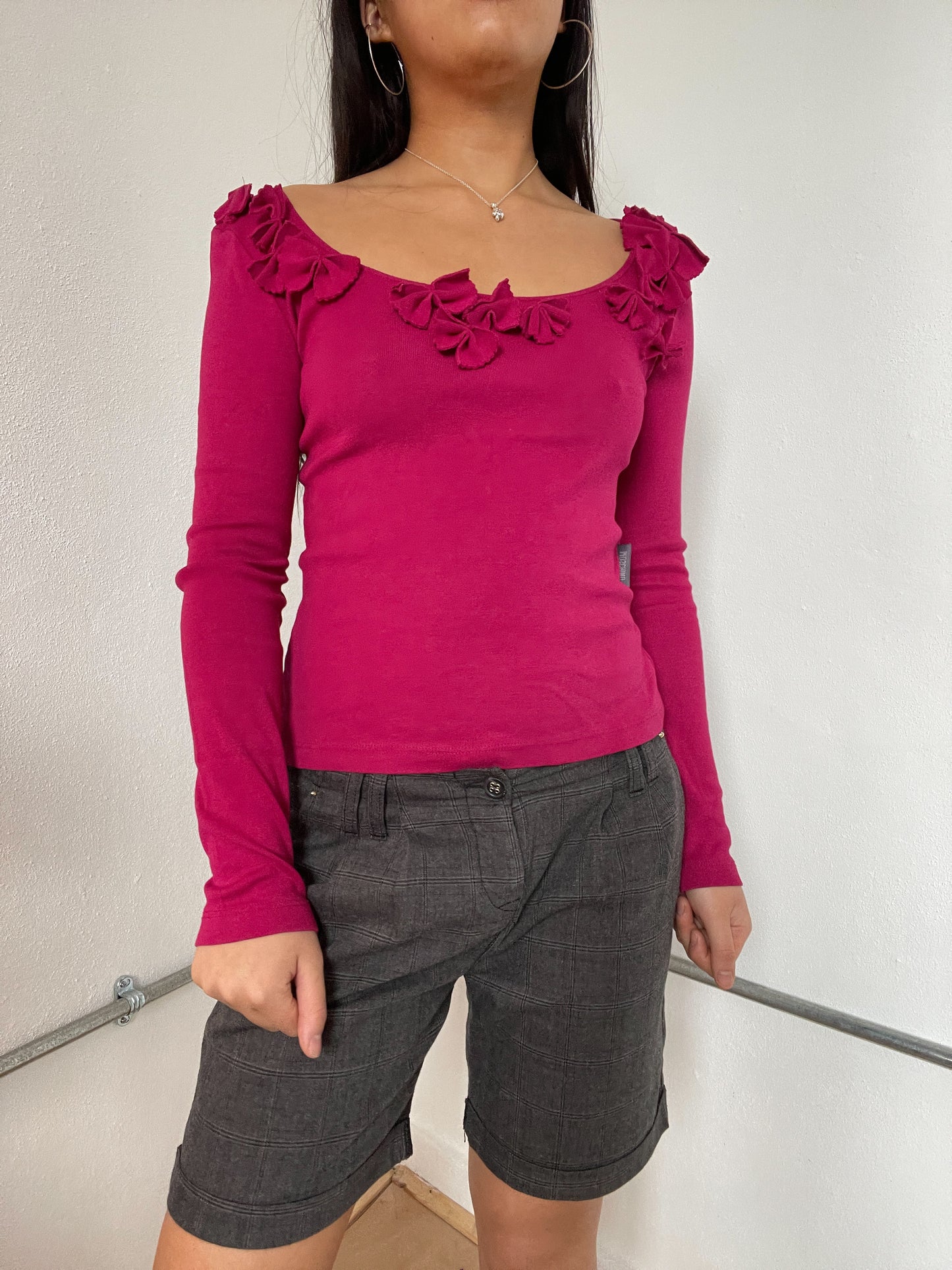 Hot Pink Moschino Long Sleeve Top