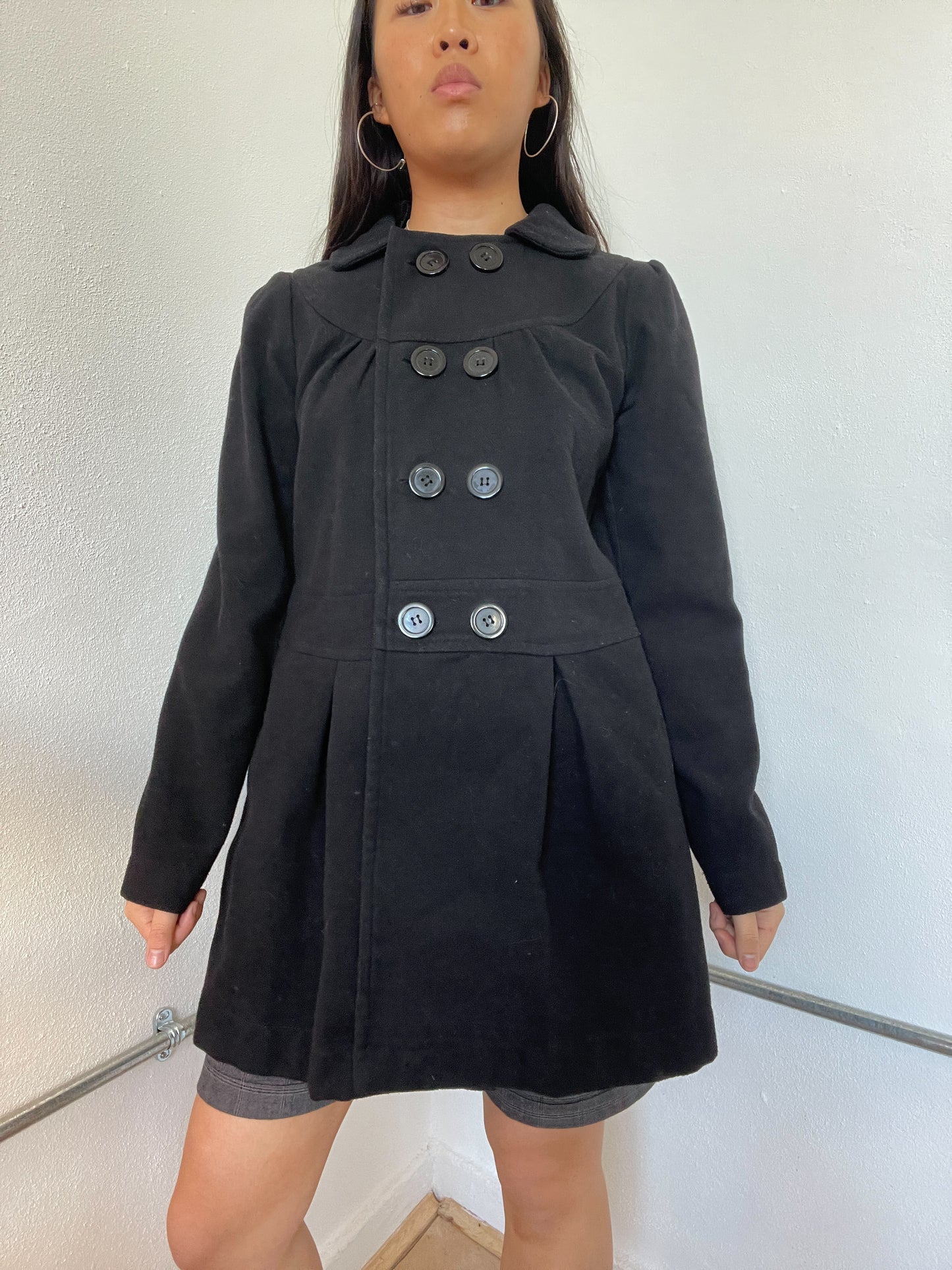 Black Collared Swing Jacket