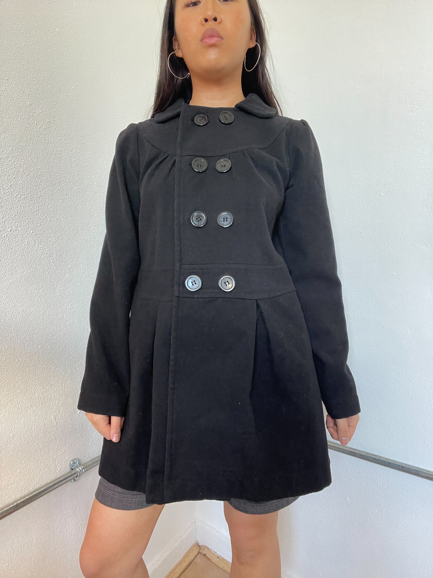 Black Collared Swing Jacket