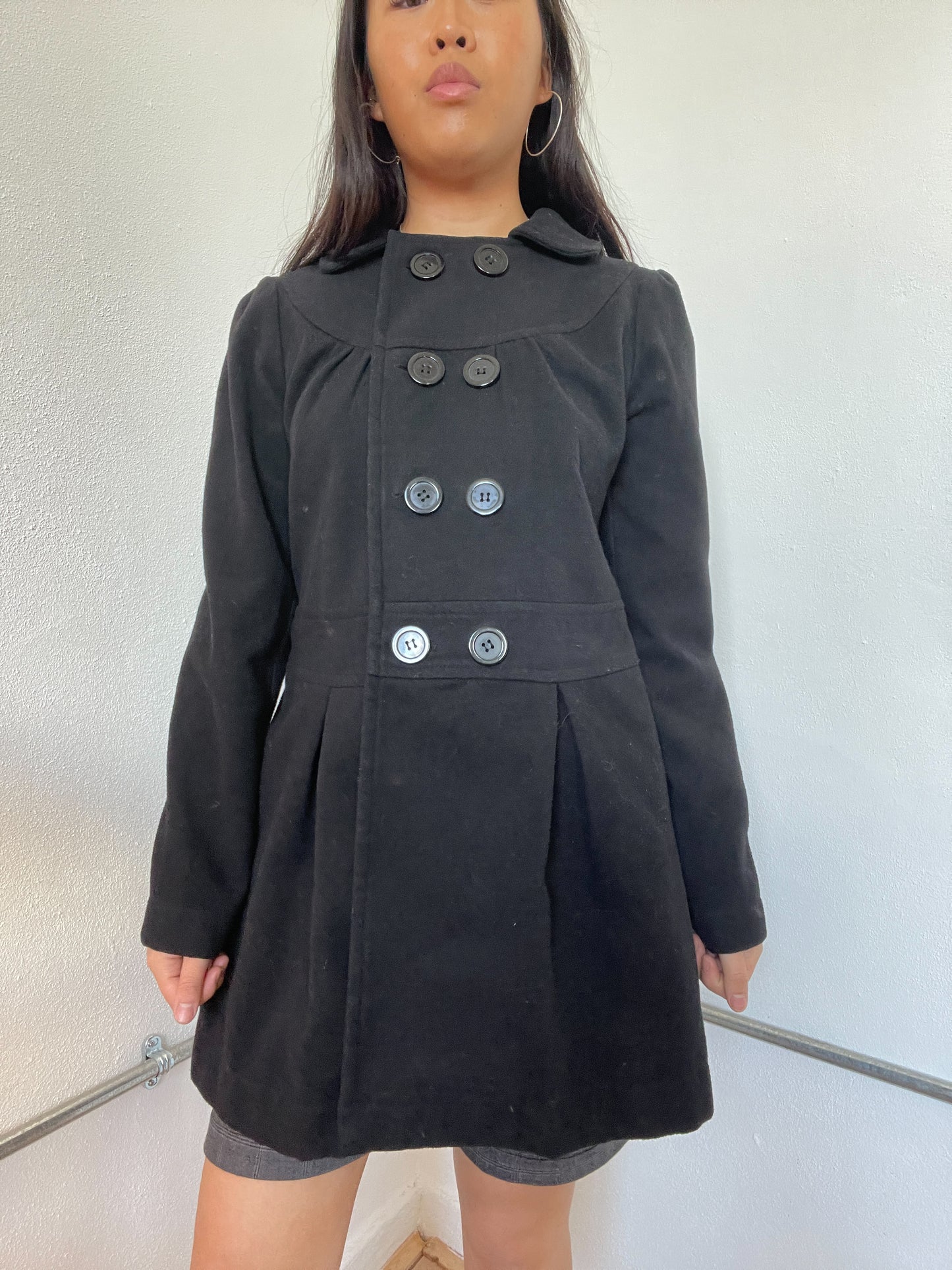Black Collared Swing Jacket