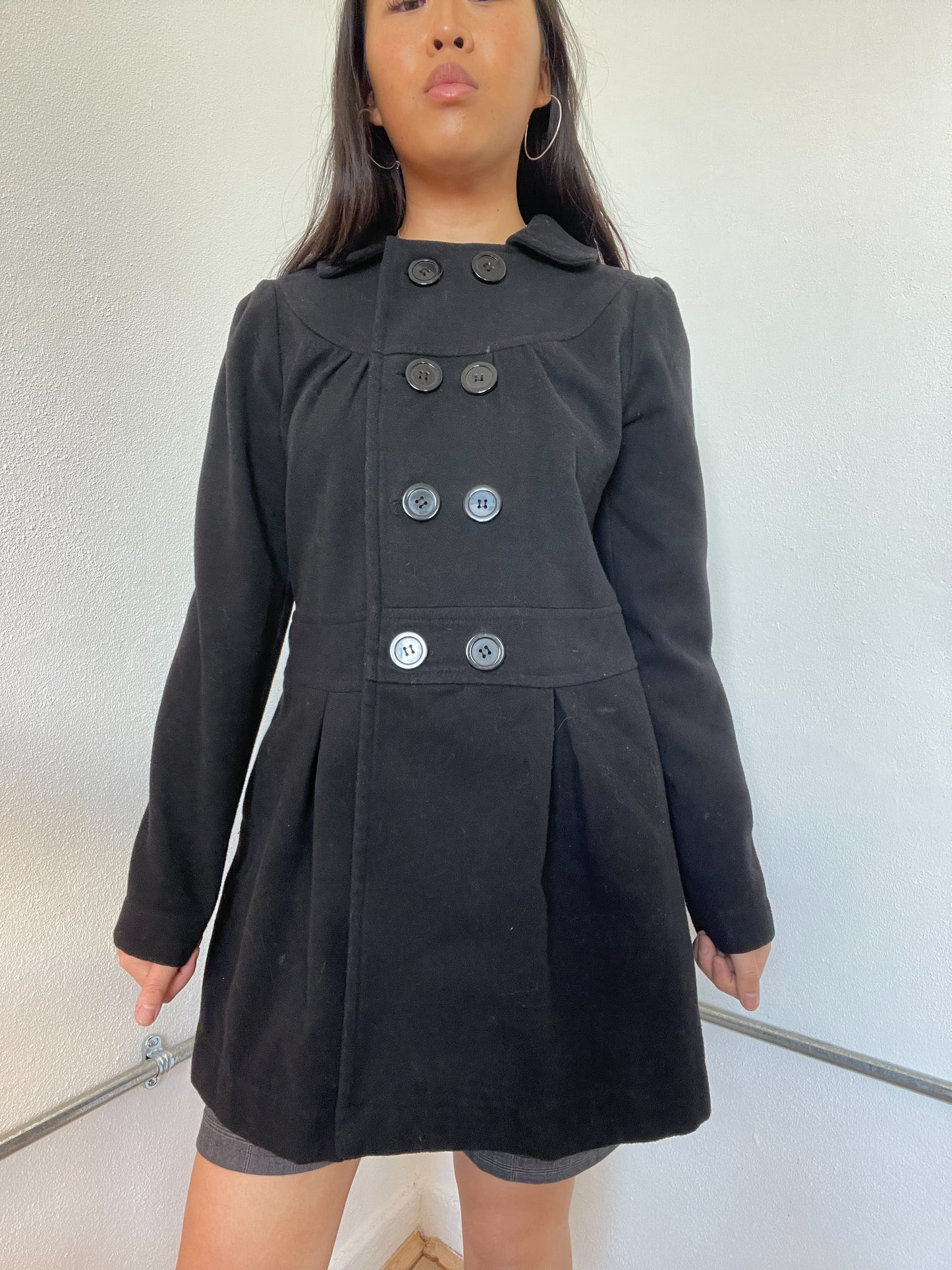 Black Collared Swing Jacket
