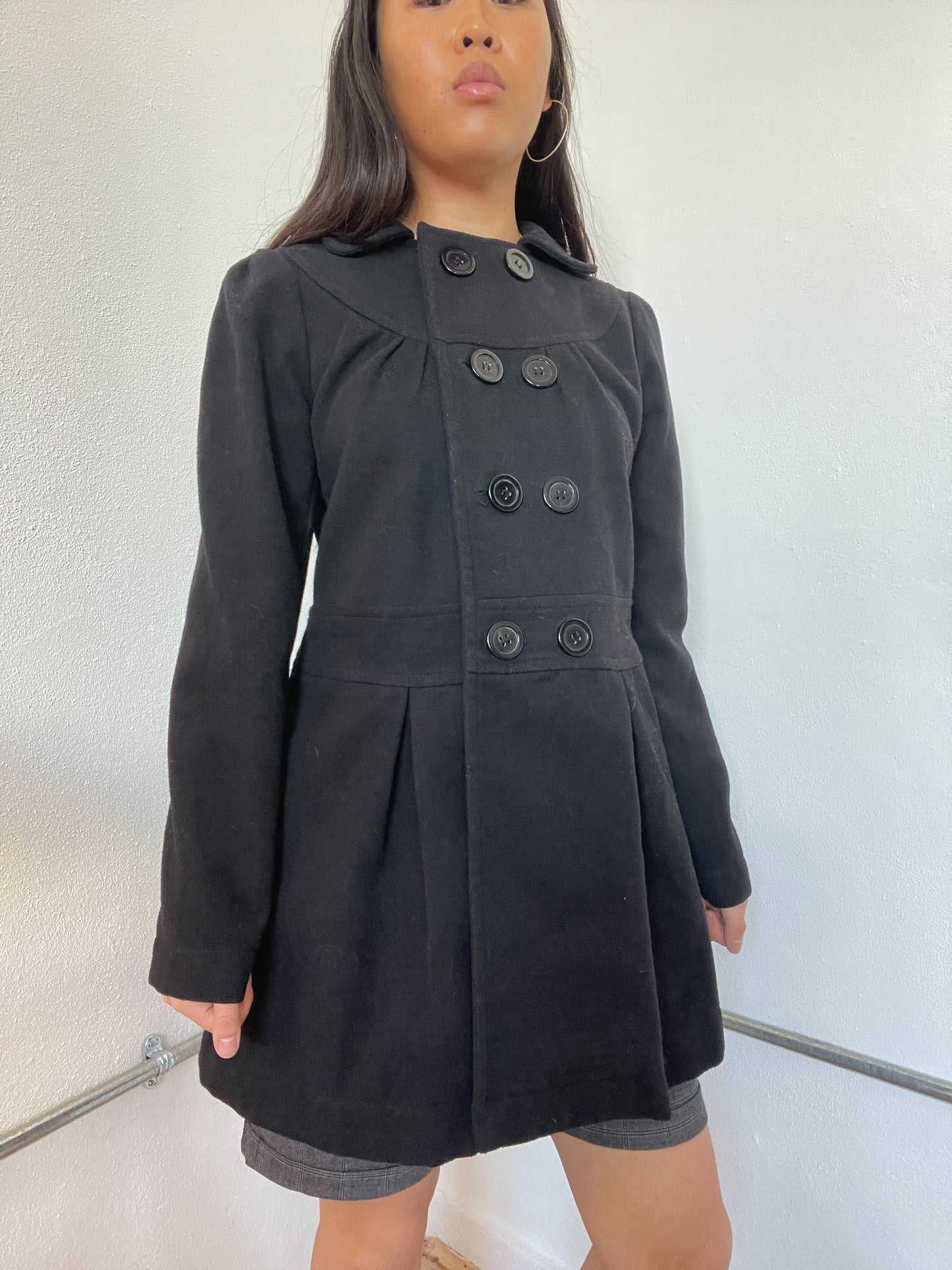 Black Collared Swing Jacket