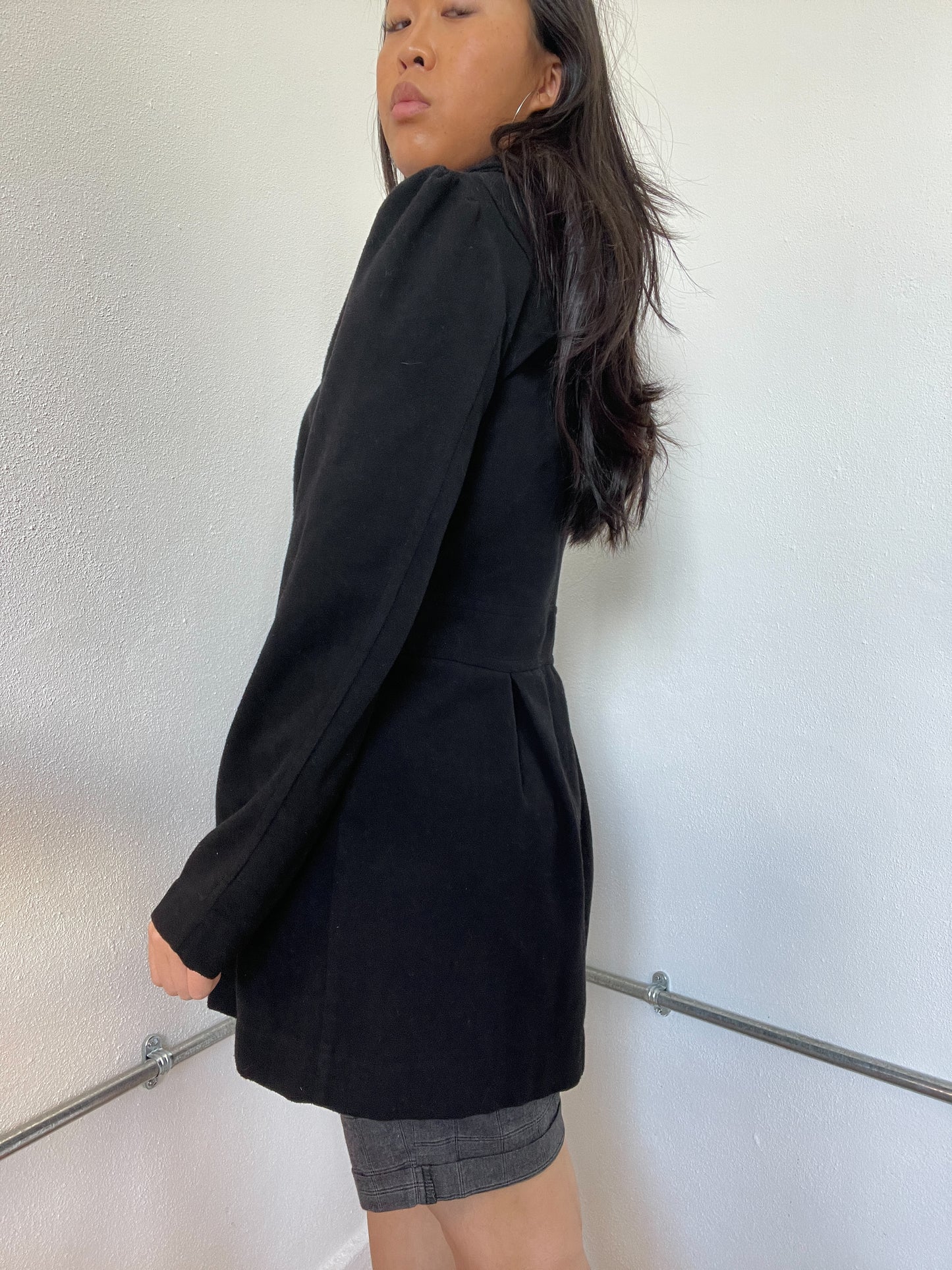 Black Collared Swing Jacket