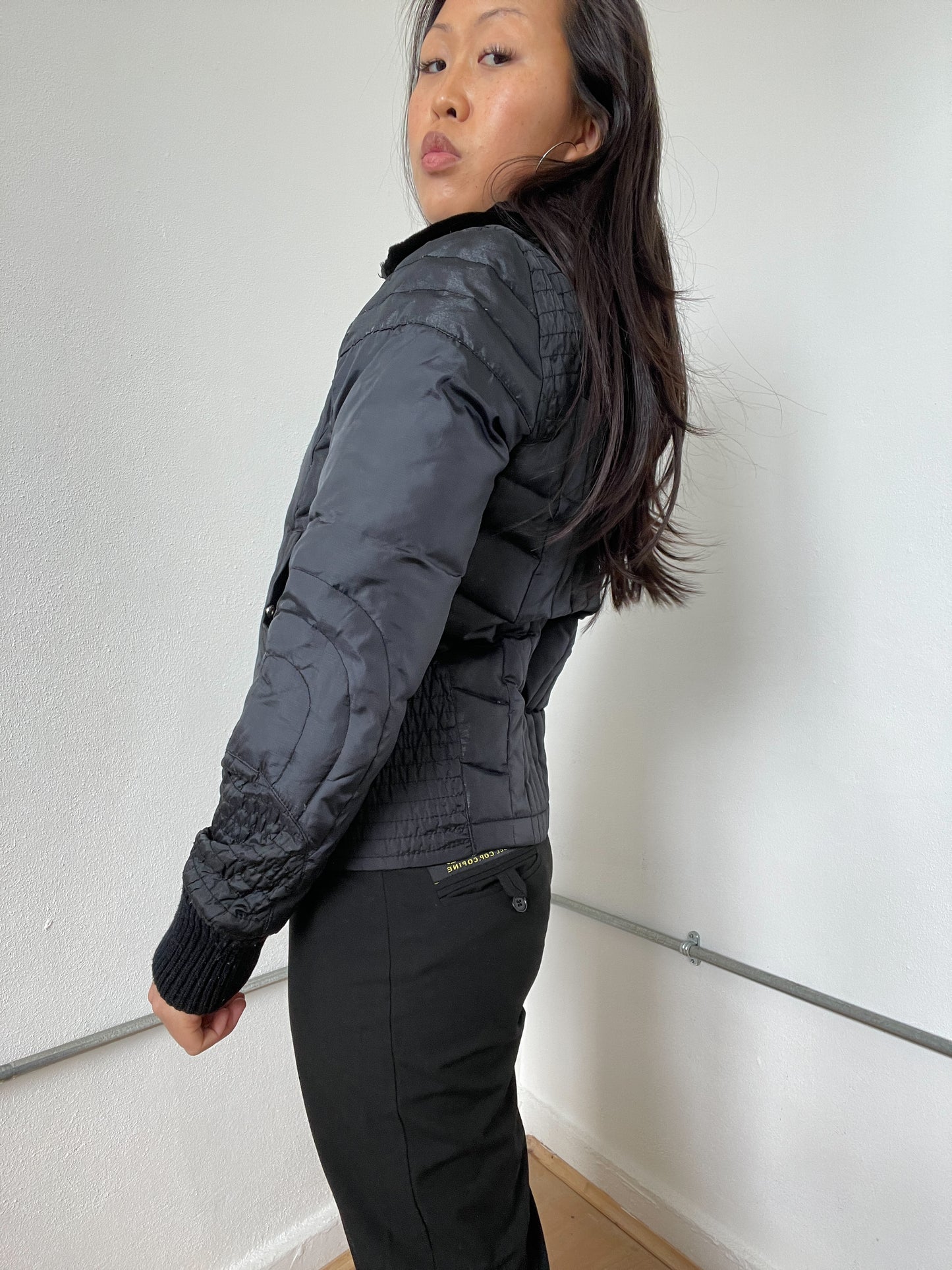 Black Collared Puffer Jacket