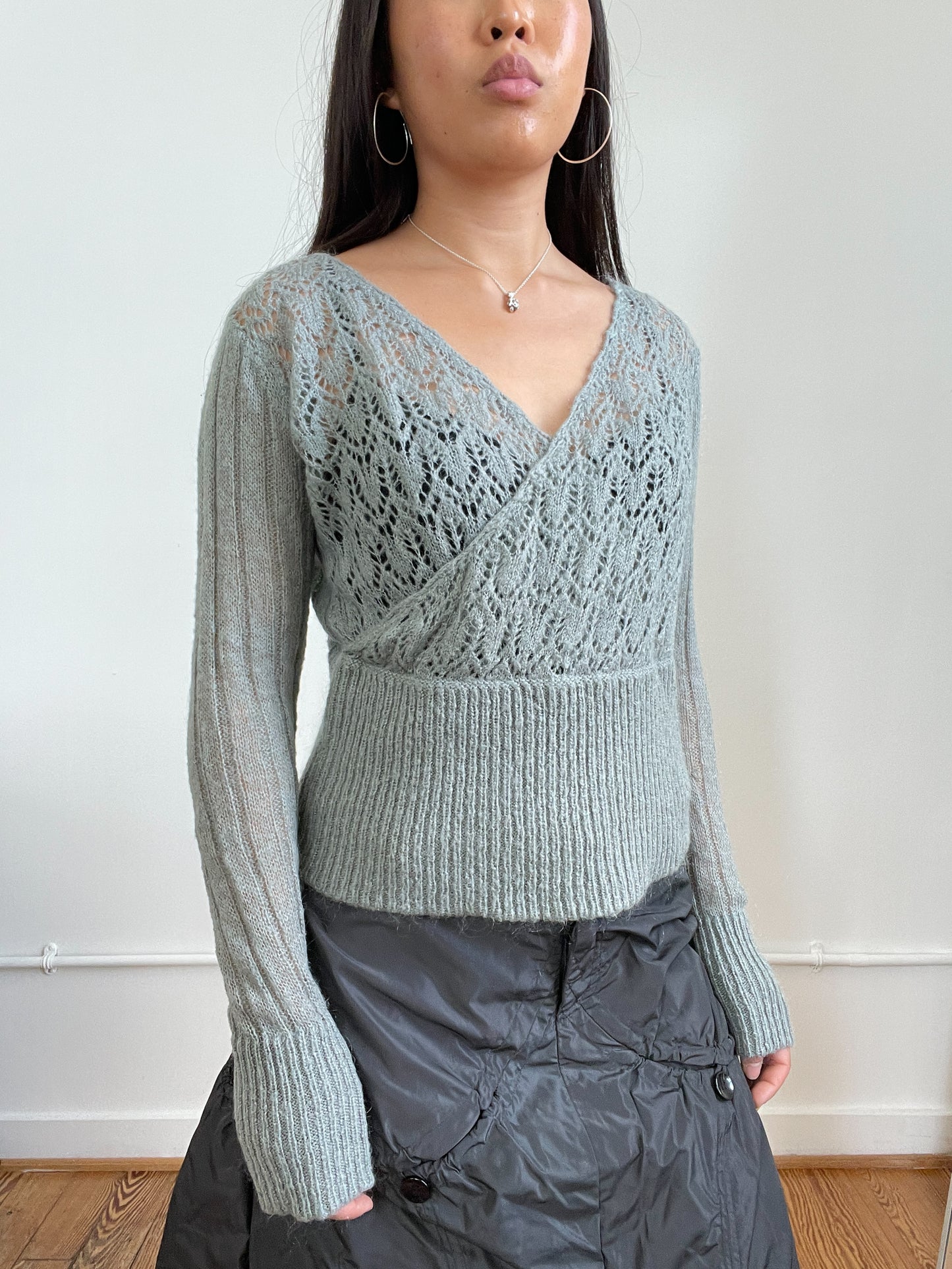 light khaki Knitted Long Sleeve