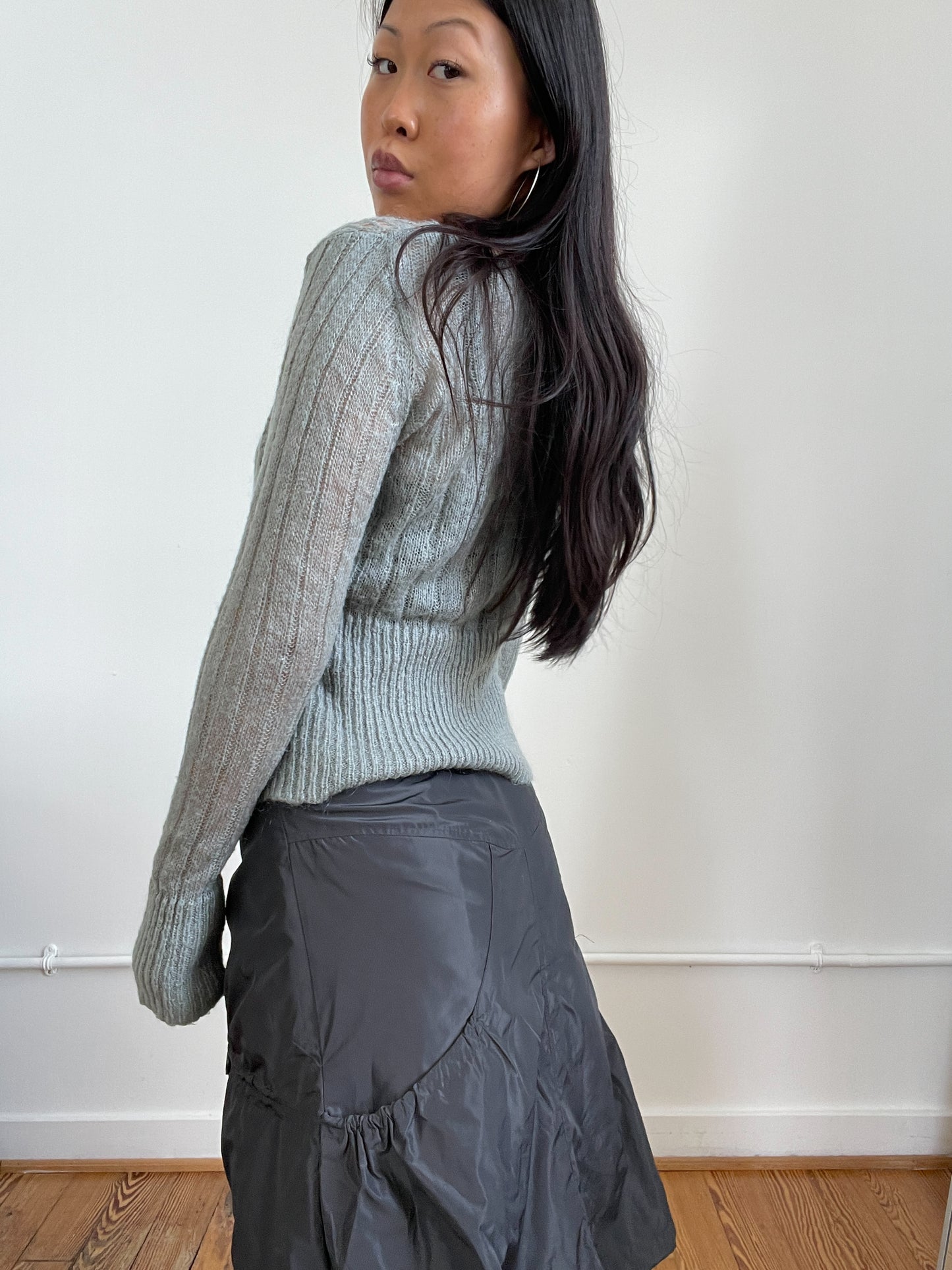 light khaki Knitted Long Sleeve