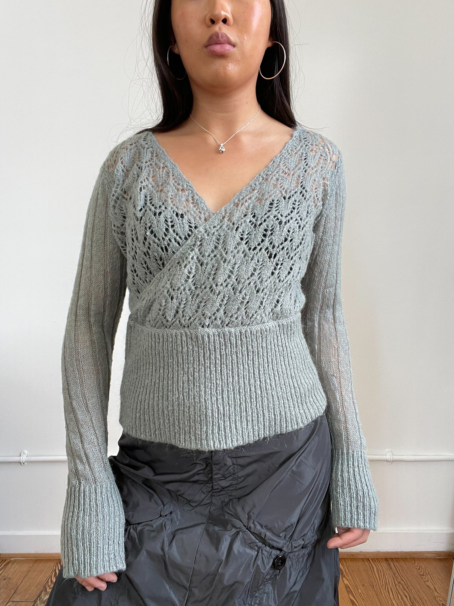 light khaki Knitted Long Sleeve