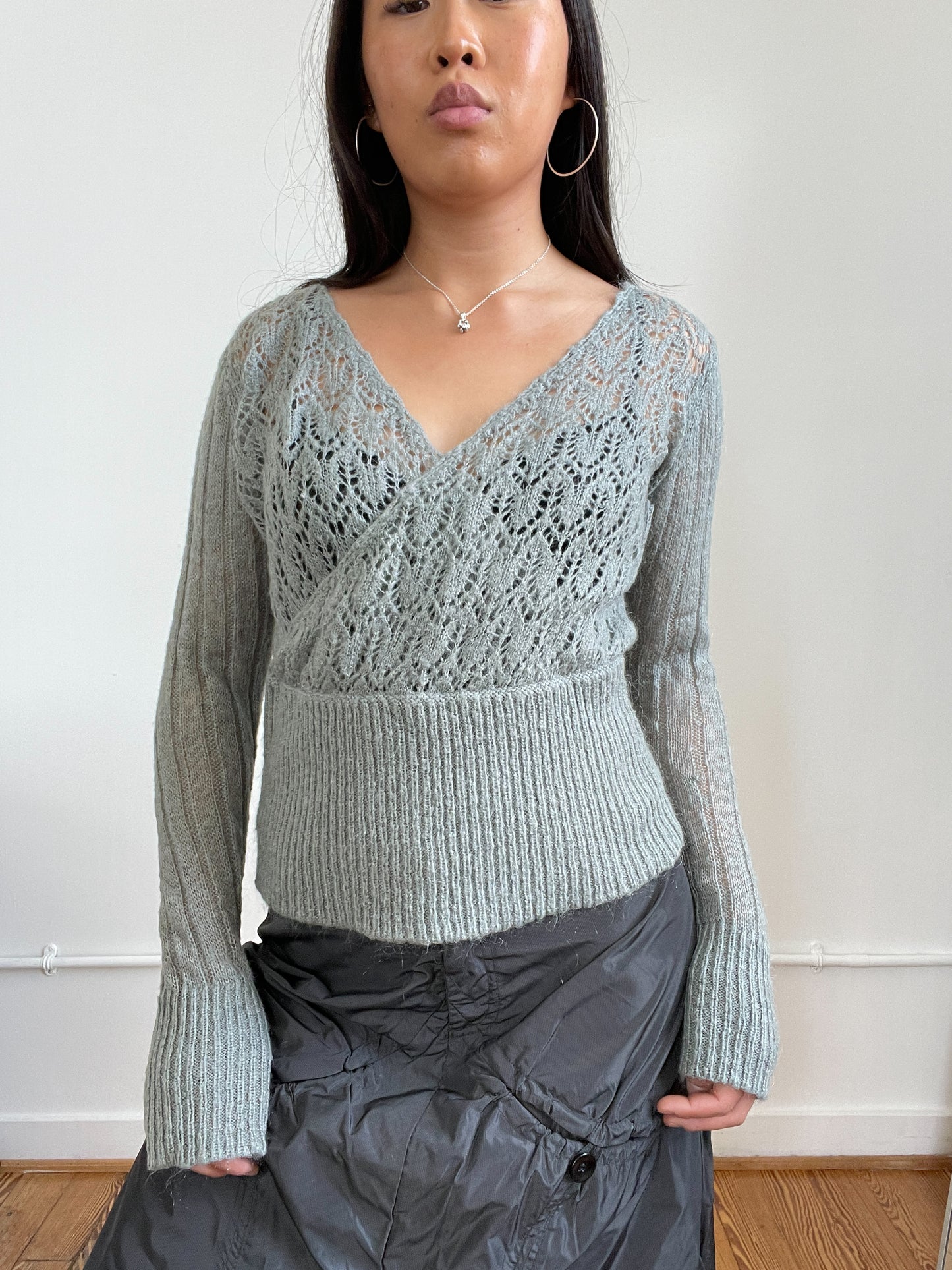 light khaki Knitted Long Sleeve