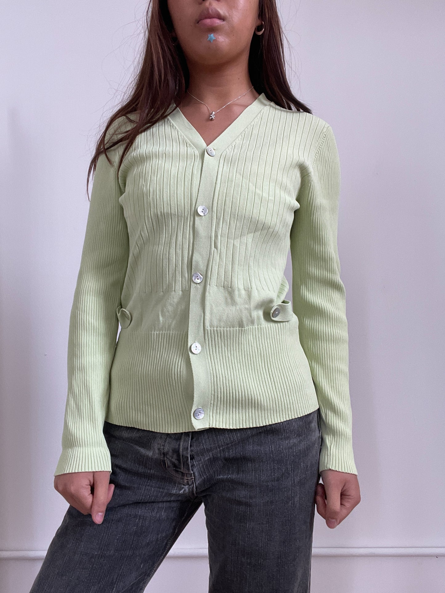 Vintage Lime Green Cardigan
