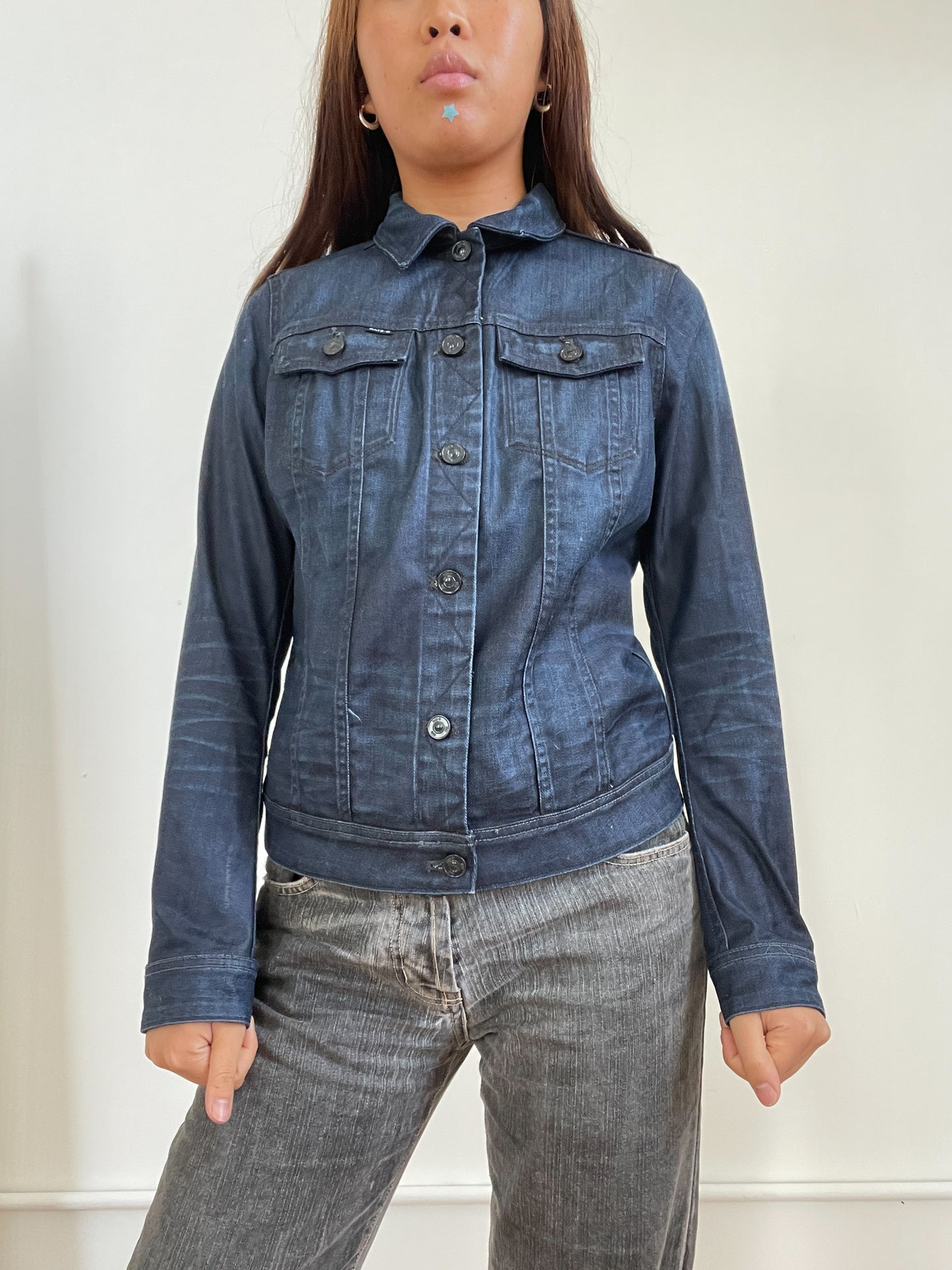 Blue Denim Button Up Jacket