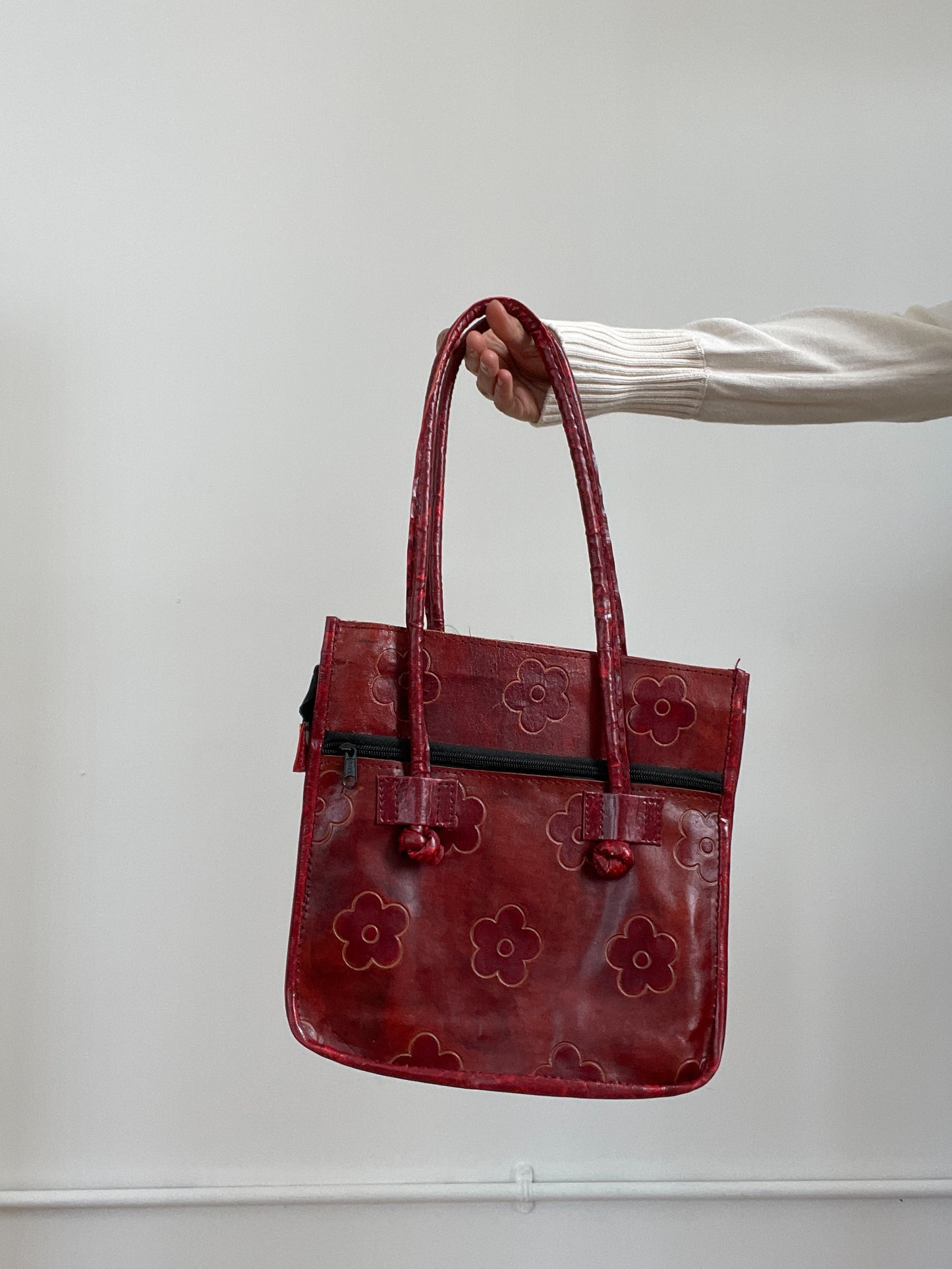 Red Leather Shoulder Bag